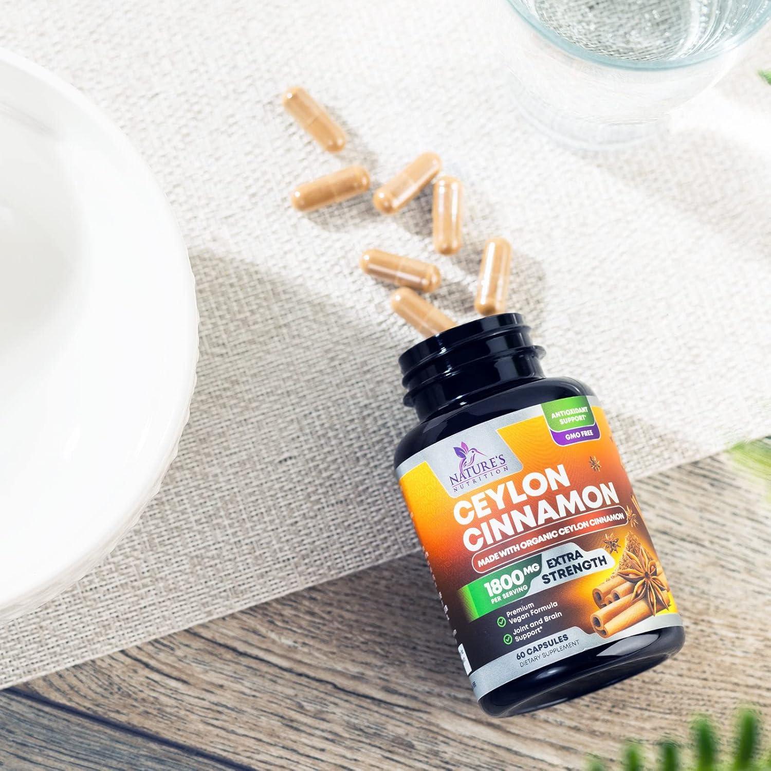 Suplemento de Canela de Ceilán Orgánica 1800mg - 60 Cápsulas