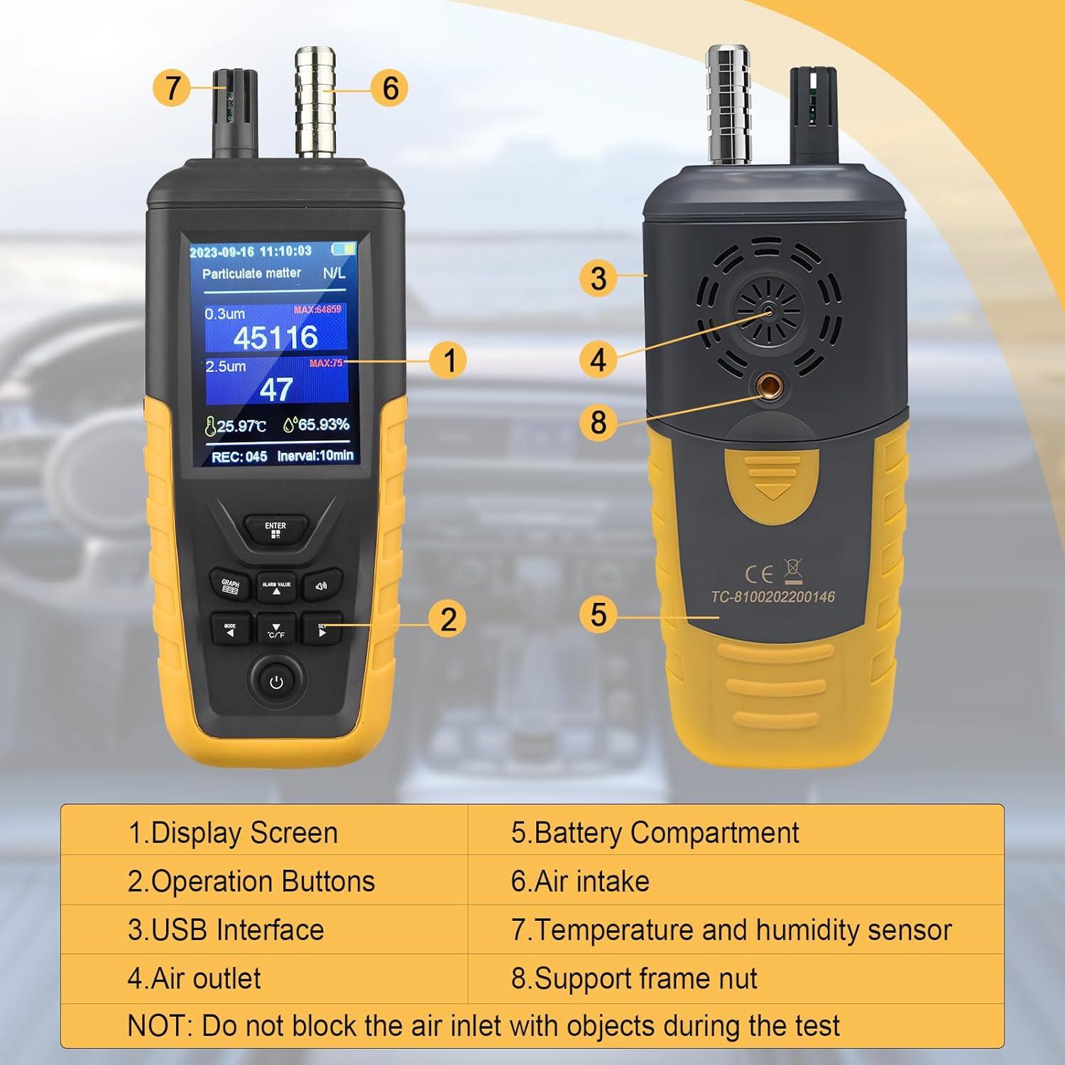 Monitor de Calidad del Aire WapoRich T7-TC8100 PM0.3/2.5/10