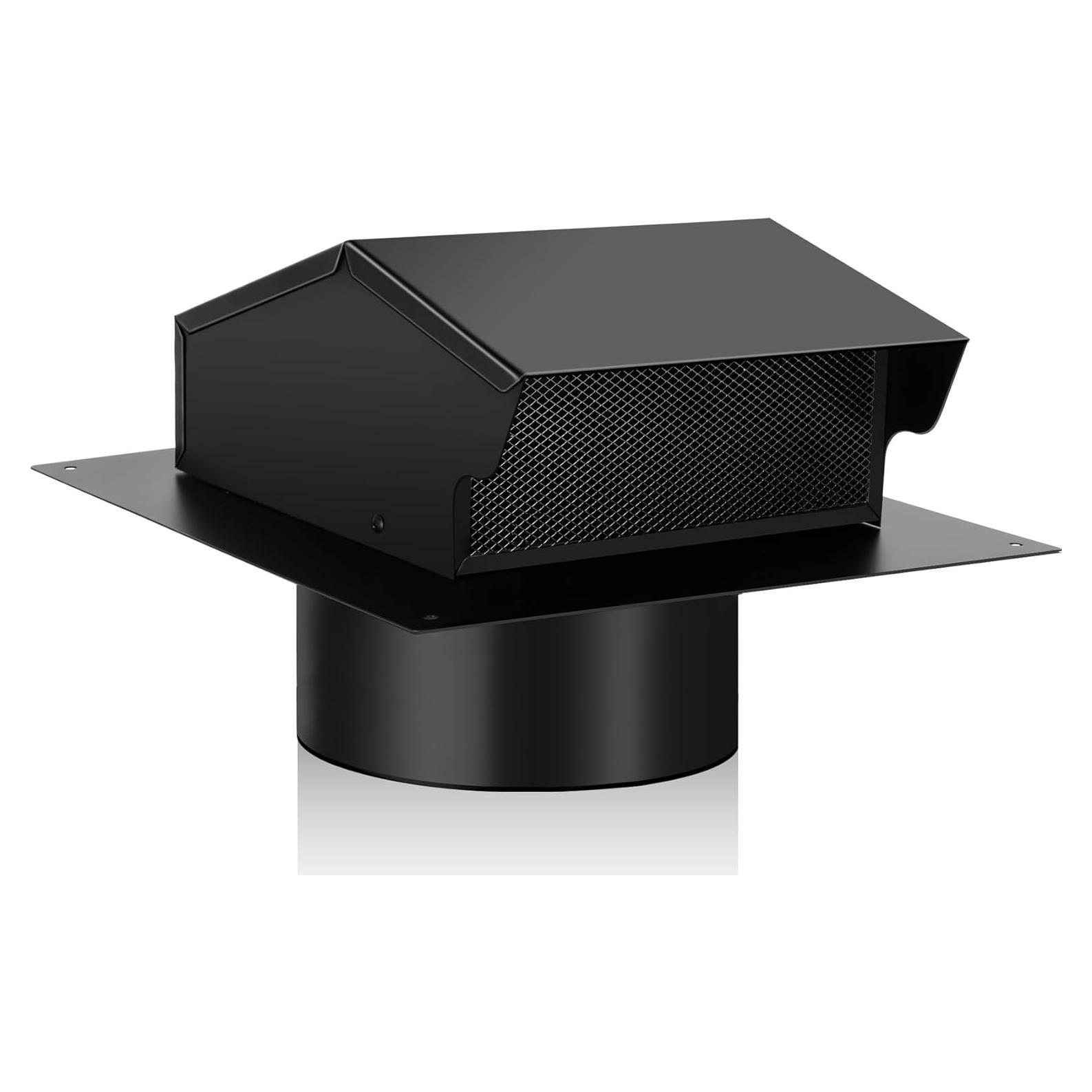 Tapa de Ventilación de Techo 4" Topfurn, Acero Inoxidable, Negro