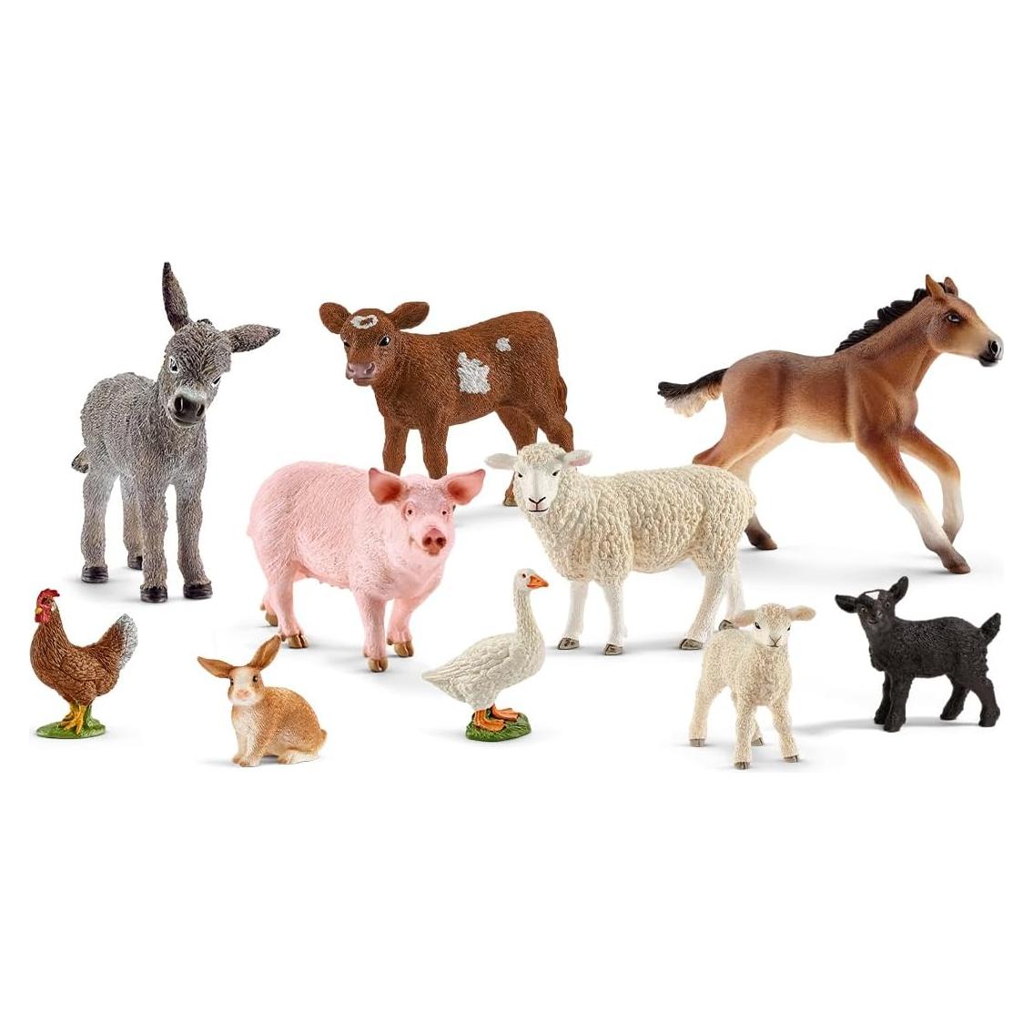 Set de Juego de Animales de Granja Schleich 10 Piezas