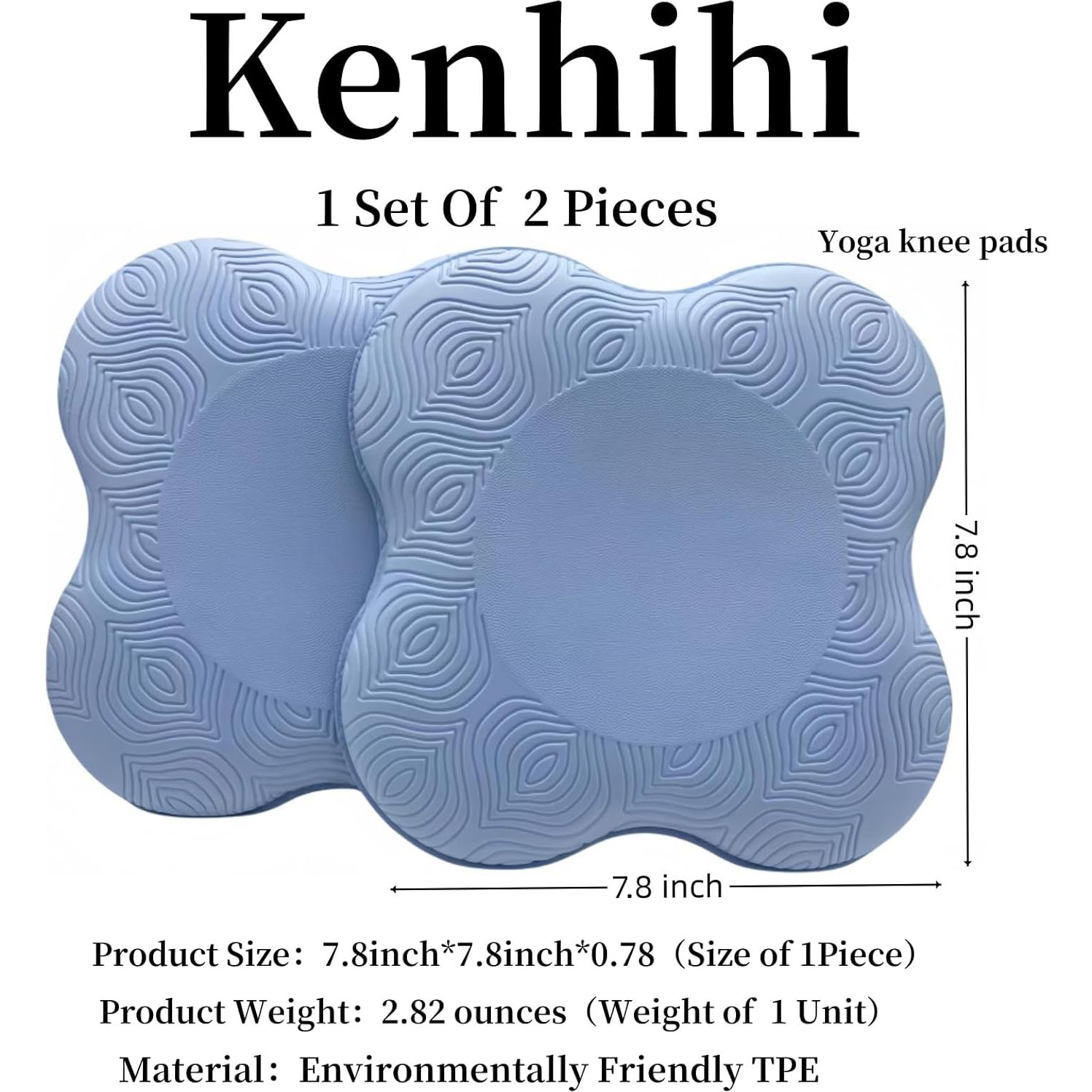 Protectores de Rodillas Kenhihi para Yoga - Juego de 2 Azul