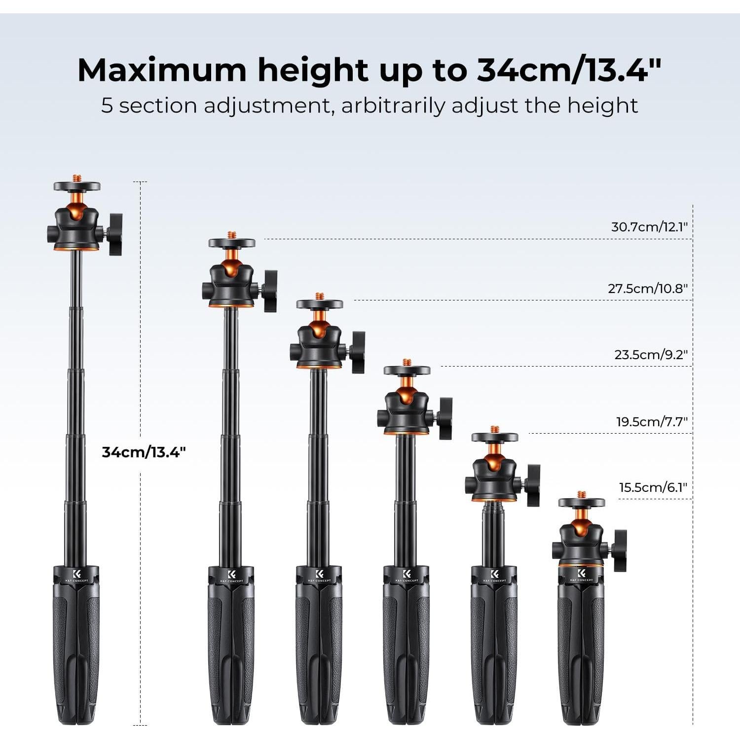 Trípode Mini K&F Concept KF09.128V1 para Smartphone Negro