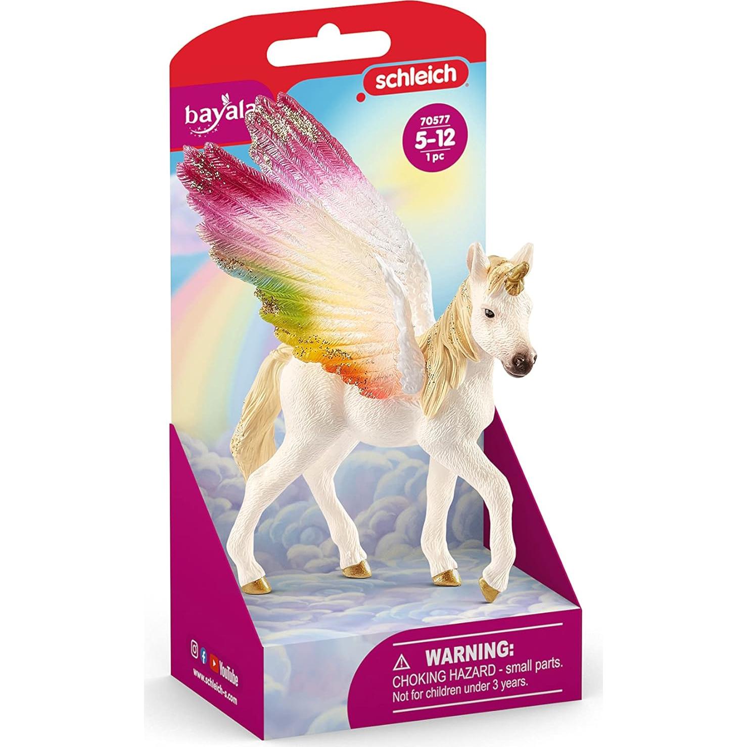 Figura Potro Unicornio Arcoíris Alado Schleich 18 cm