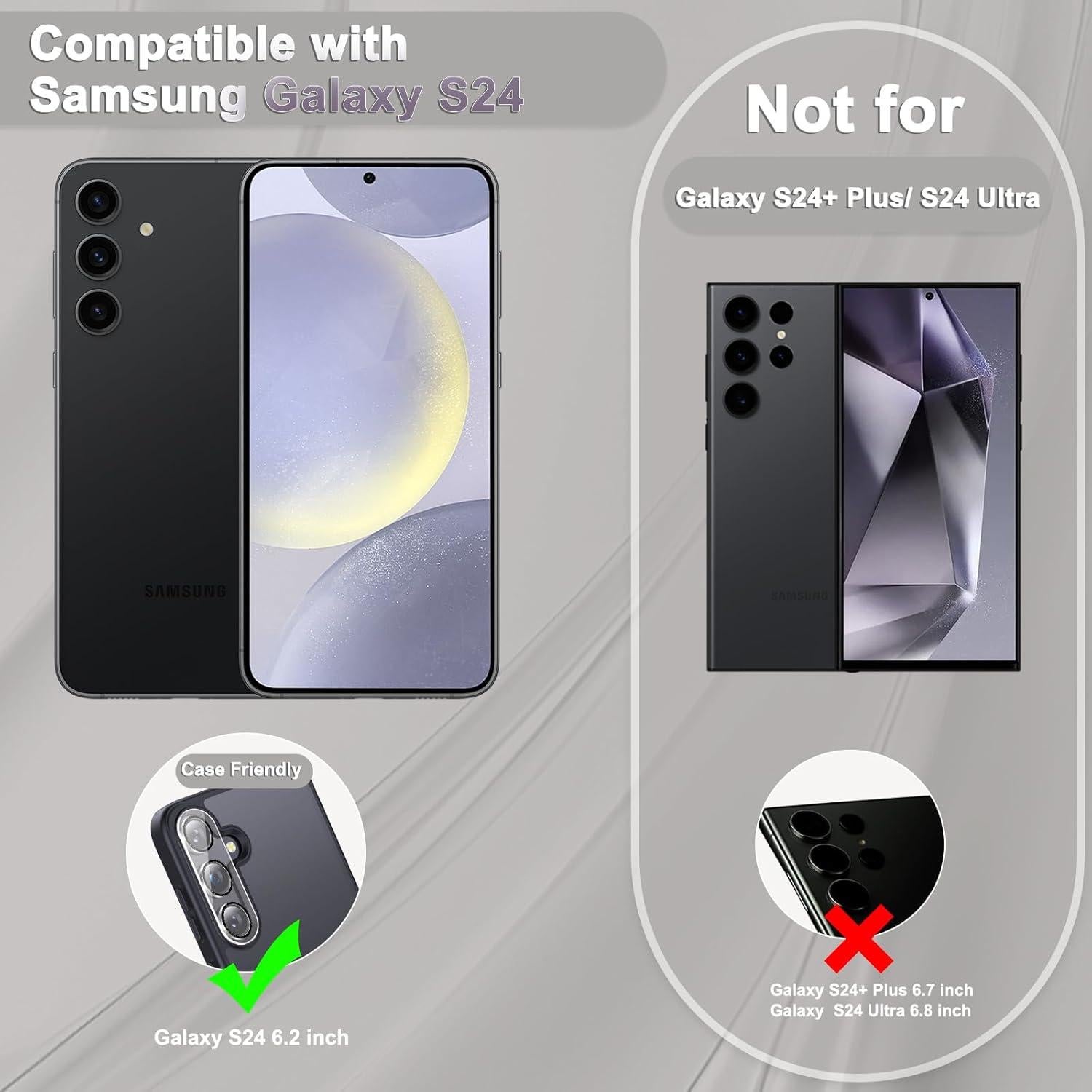 Protector de Lente de Cámara MONASAY para Galaxy S24 6.2" Dorado