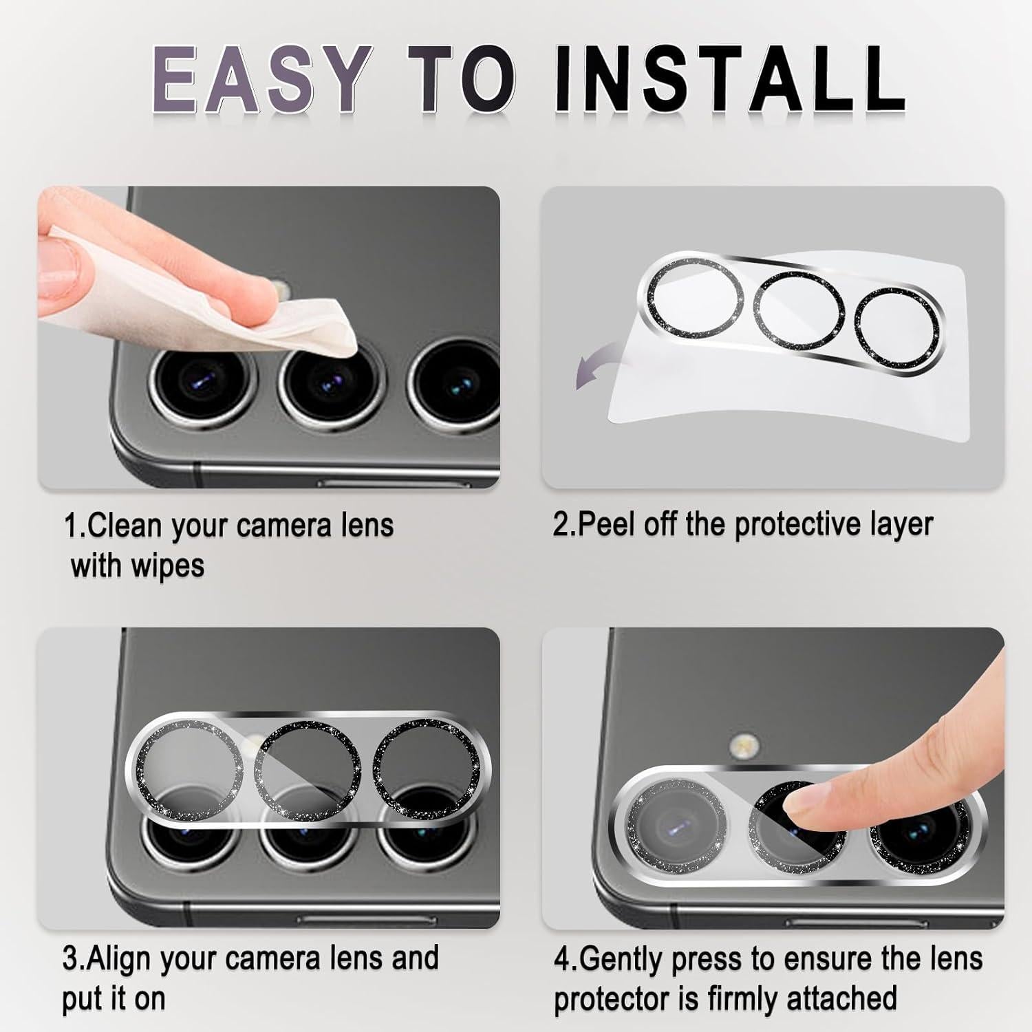 Protector de Lente de Cámara MONASAY para Galaxy S24 6.2" Dorado