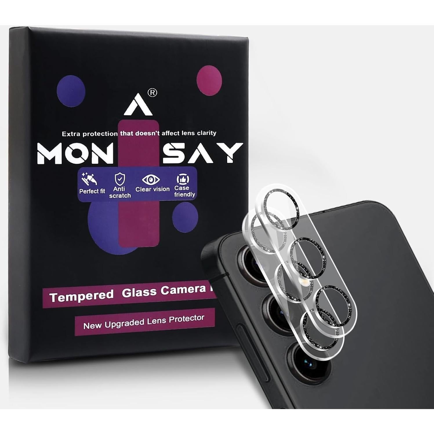 Protector de Lente de Cámara MONASAY para Galaxy S24 6.2" Dorado