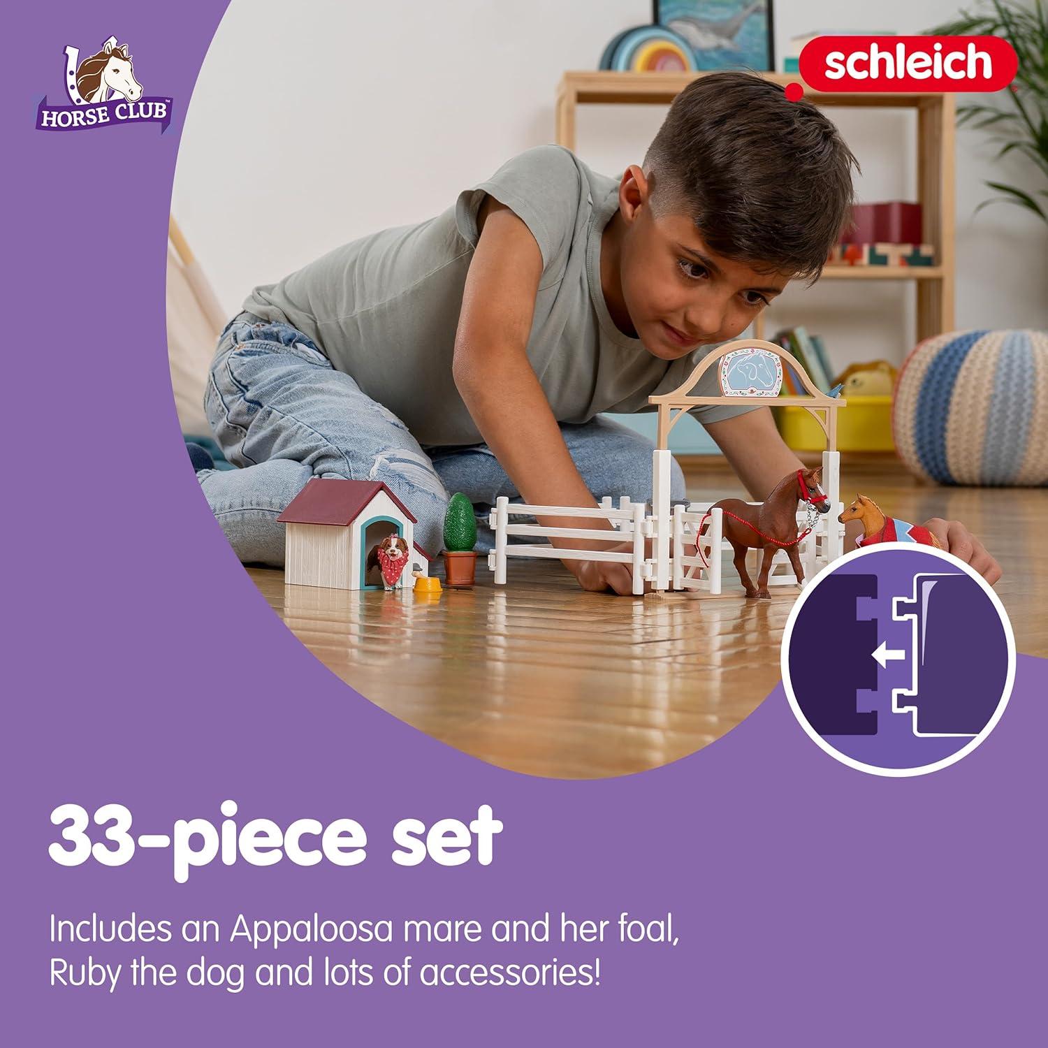 Set de Juego Schleich Horse Club 20 Piezas Caballos y Muñeca