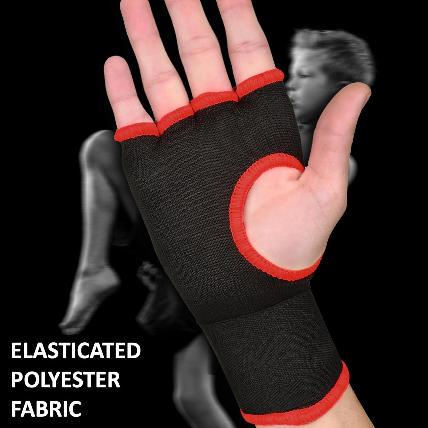 Guantes de Boxeo Niños AVICORN QuickWraps X-Pequeño Negro/Rojo