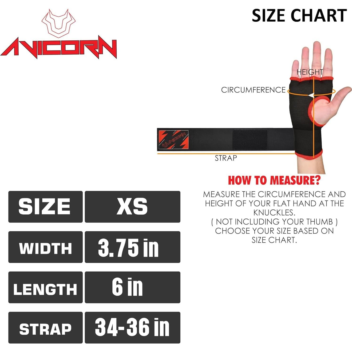 Guantes de Boxeo Niños AVICORN QuickWraps X-Pequeño Negro/Rojo