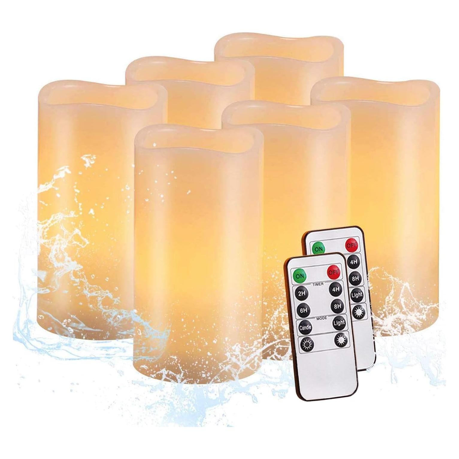 Juego de 6 Velas LED Parpadeantes Salipt - A Prueba de Agua