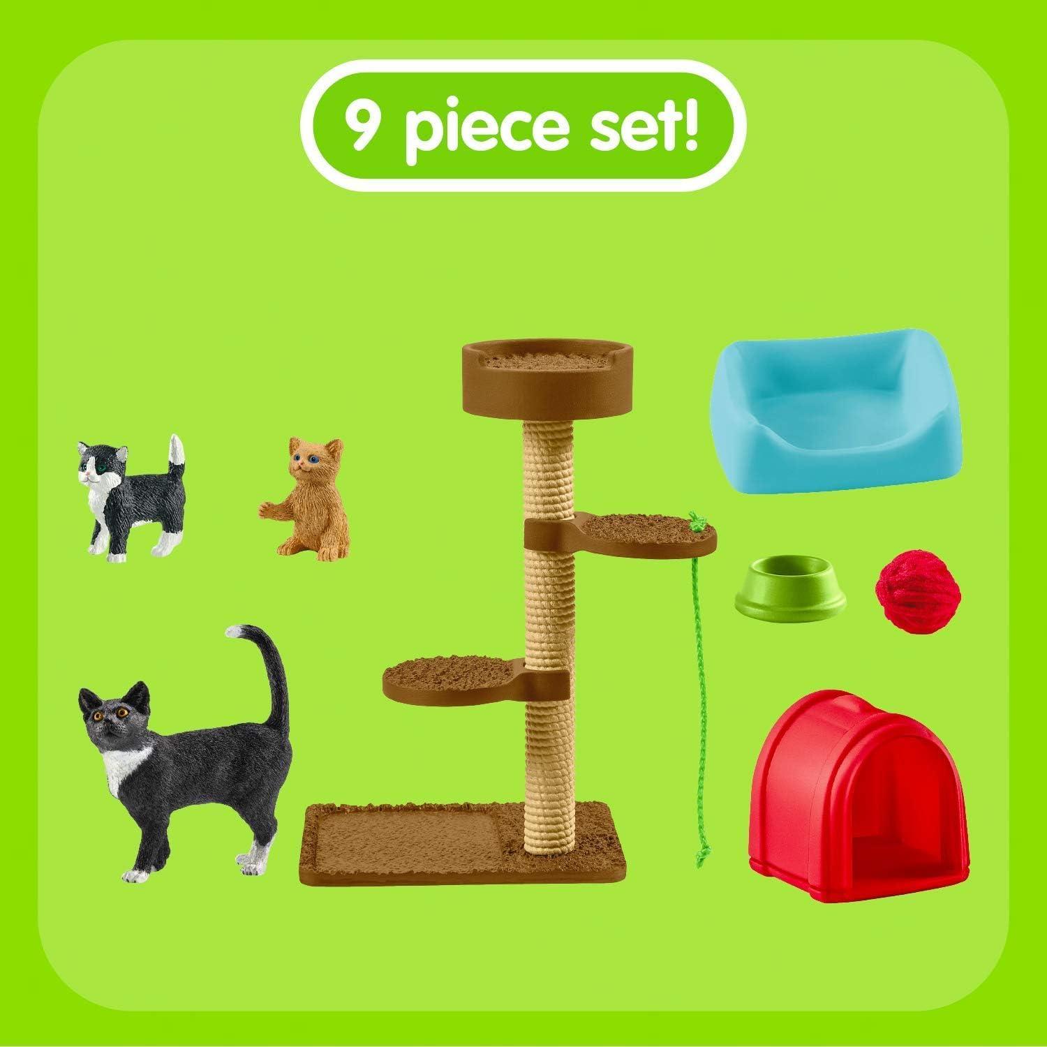 Set de Juego Schleich Gatos y Gatitos 9 Piezas Realistas