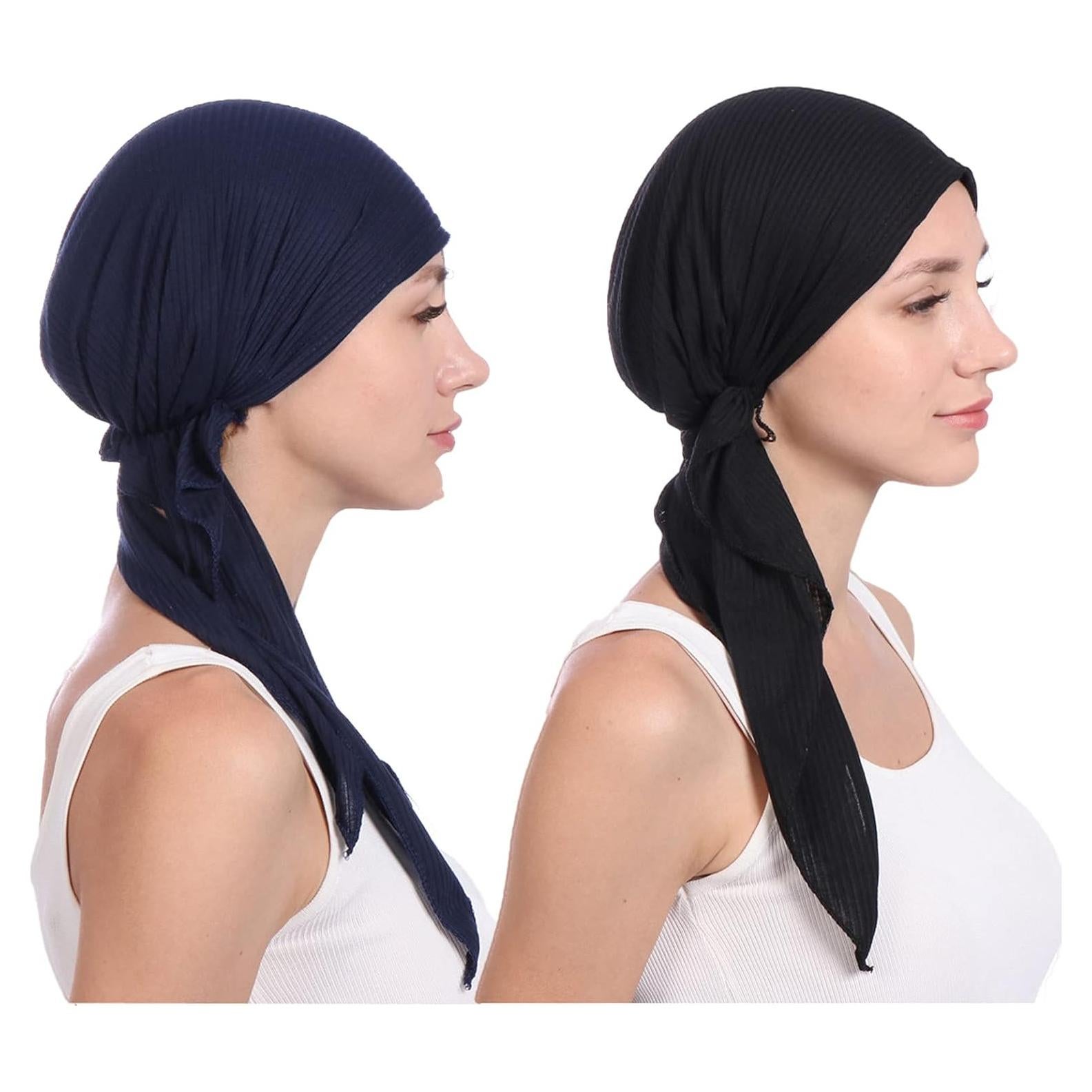 Bufanda de Cabeza Qhome para Mujeres con Rhinestones - 2 Piezas