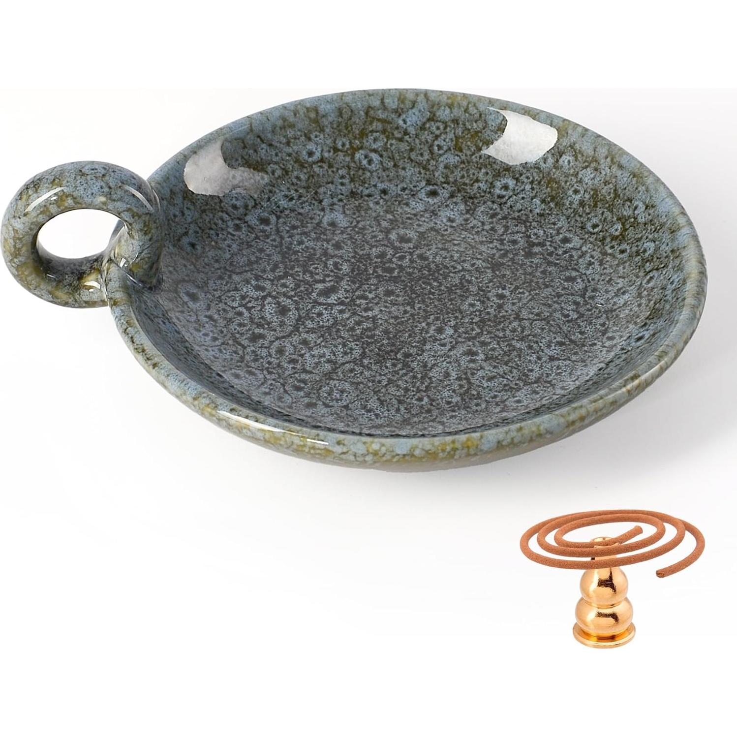 Soporte de Palo Santo 3 en 1 MKLZ Cerámica Gris Azul