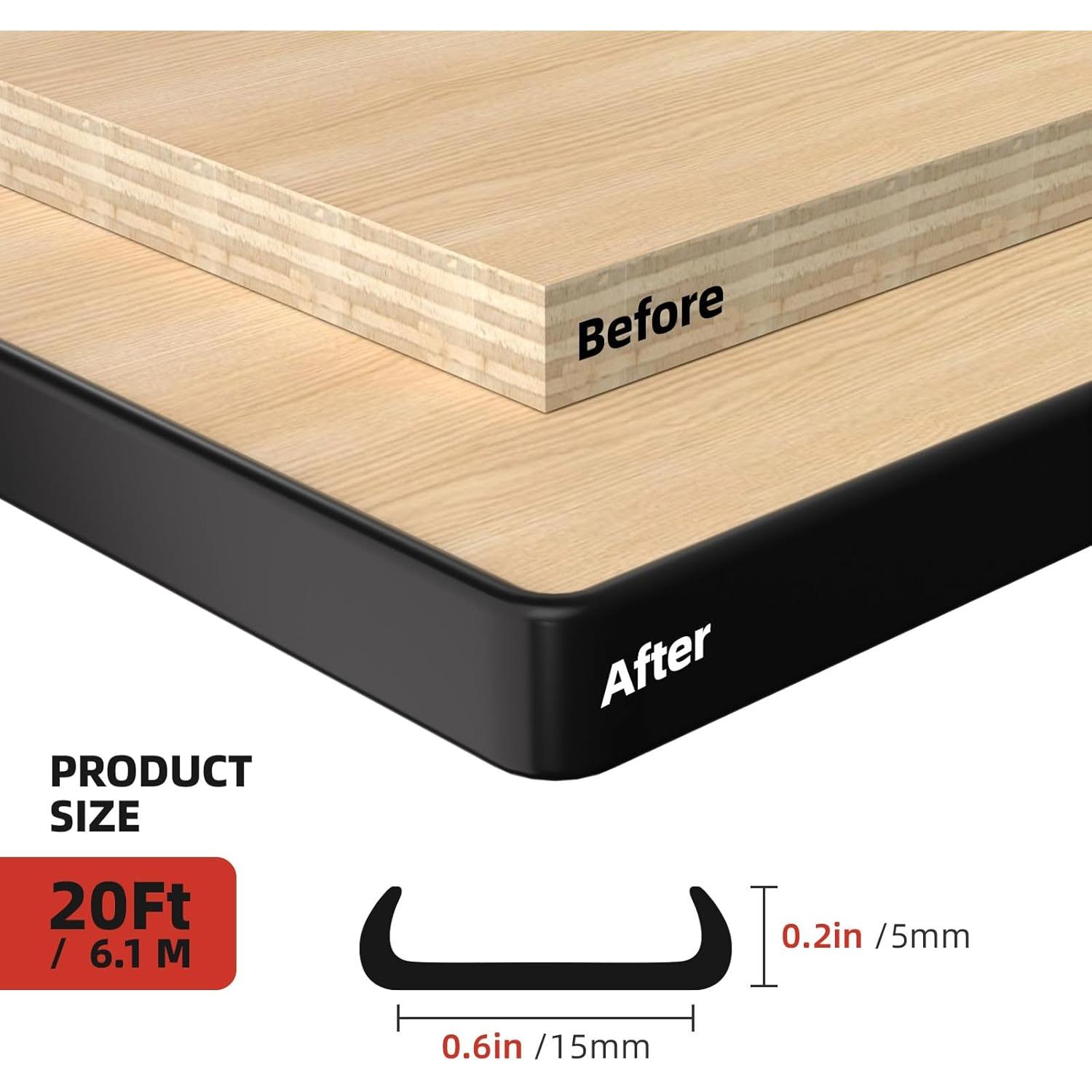 Banda de Bisel TPE Autoadhesiva Orgthin 20 pies Negro