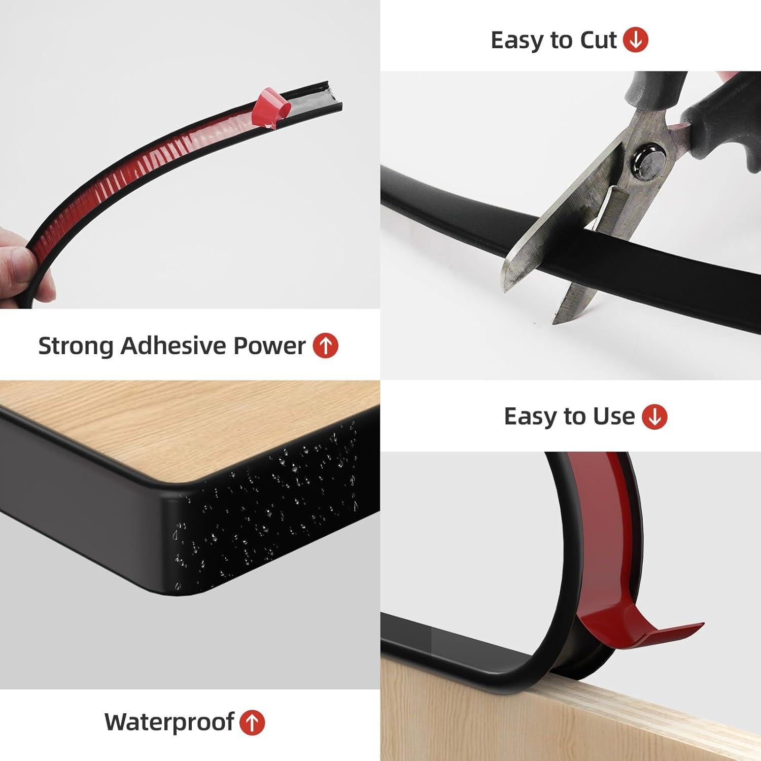 Banda de Bisel TPE Autoadhesiva Orgthin 20 pies Negro