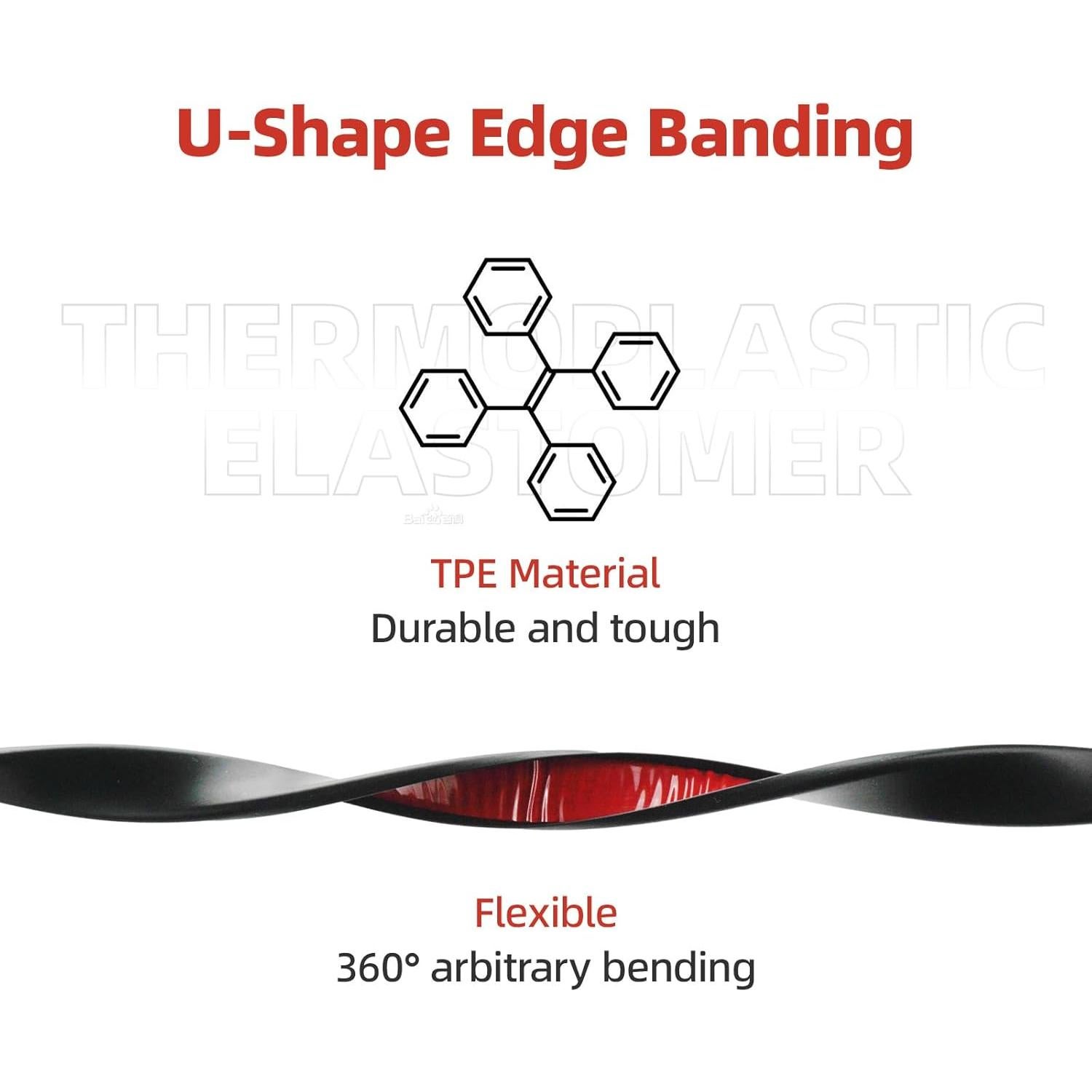 Banda de Bisel TPE Autoadhesiva Orgthin 20 pies Negro