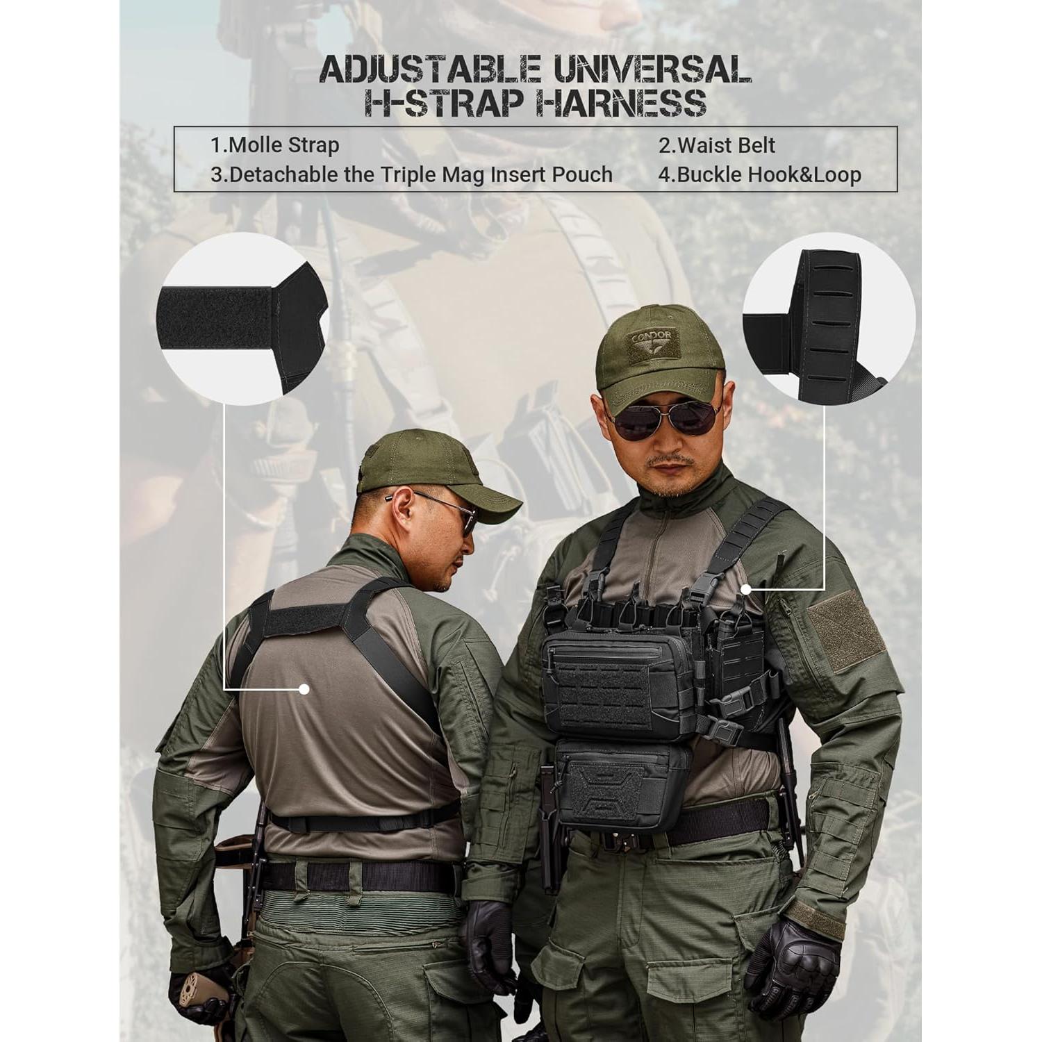 Arnés Táctico VOTAGOO Modular Ajustable con Bolsa Revistas 5.56/7.62