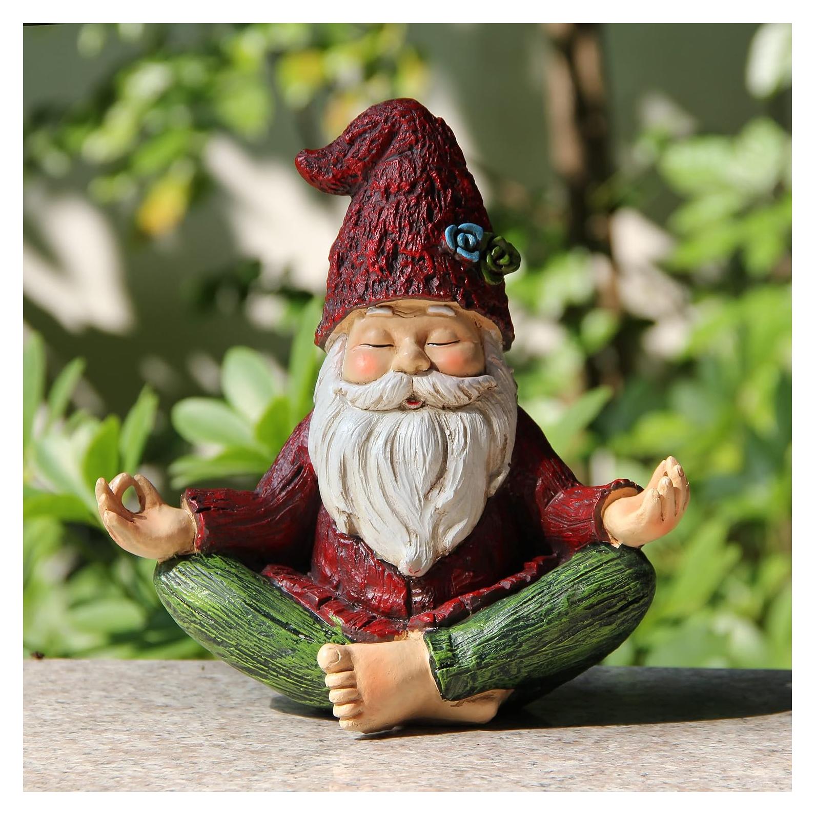 Estatua de Gnomo de Jardín Smadeer con Luz Solar 20.3x21.3cm