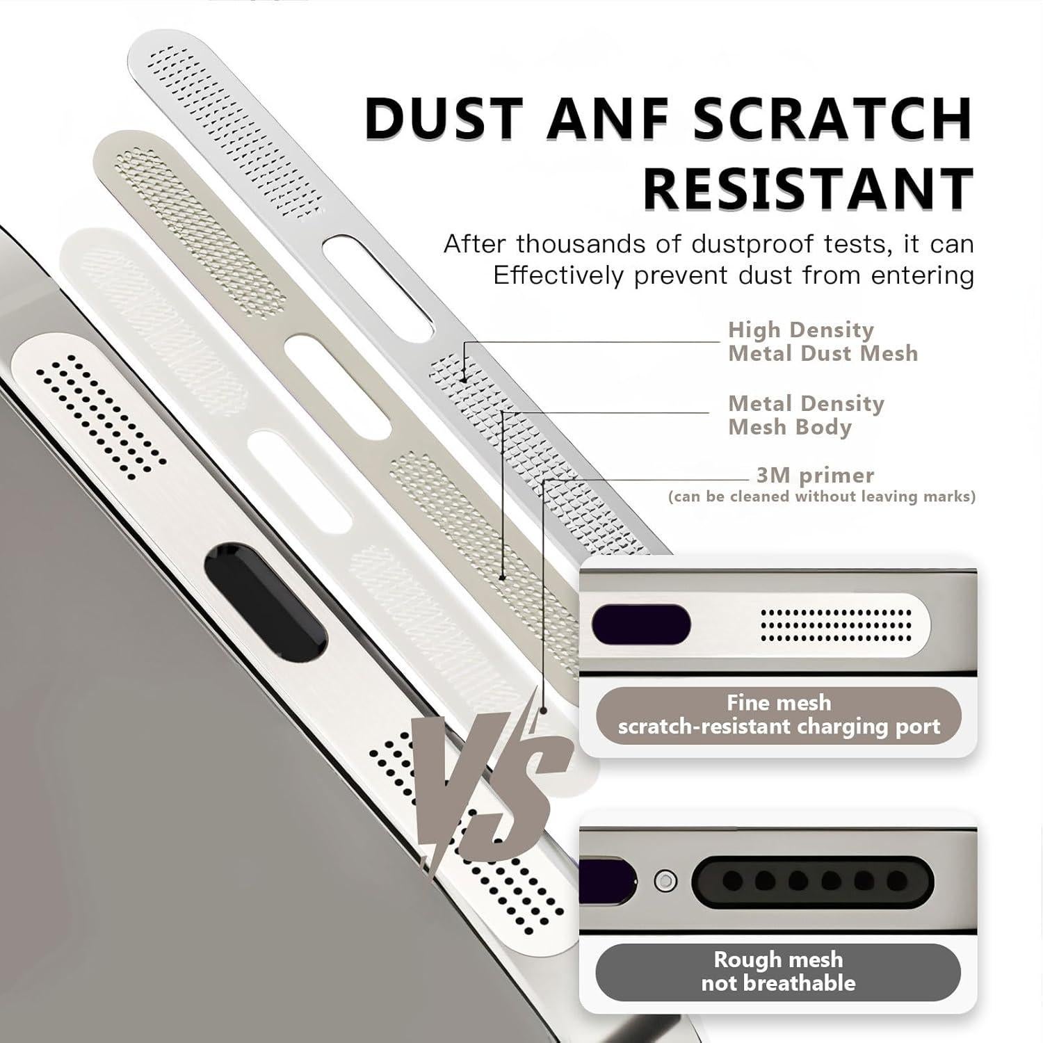 Tapones Antipolvo MysticHome para iPhone 16/17 Pro - 5 Piezas