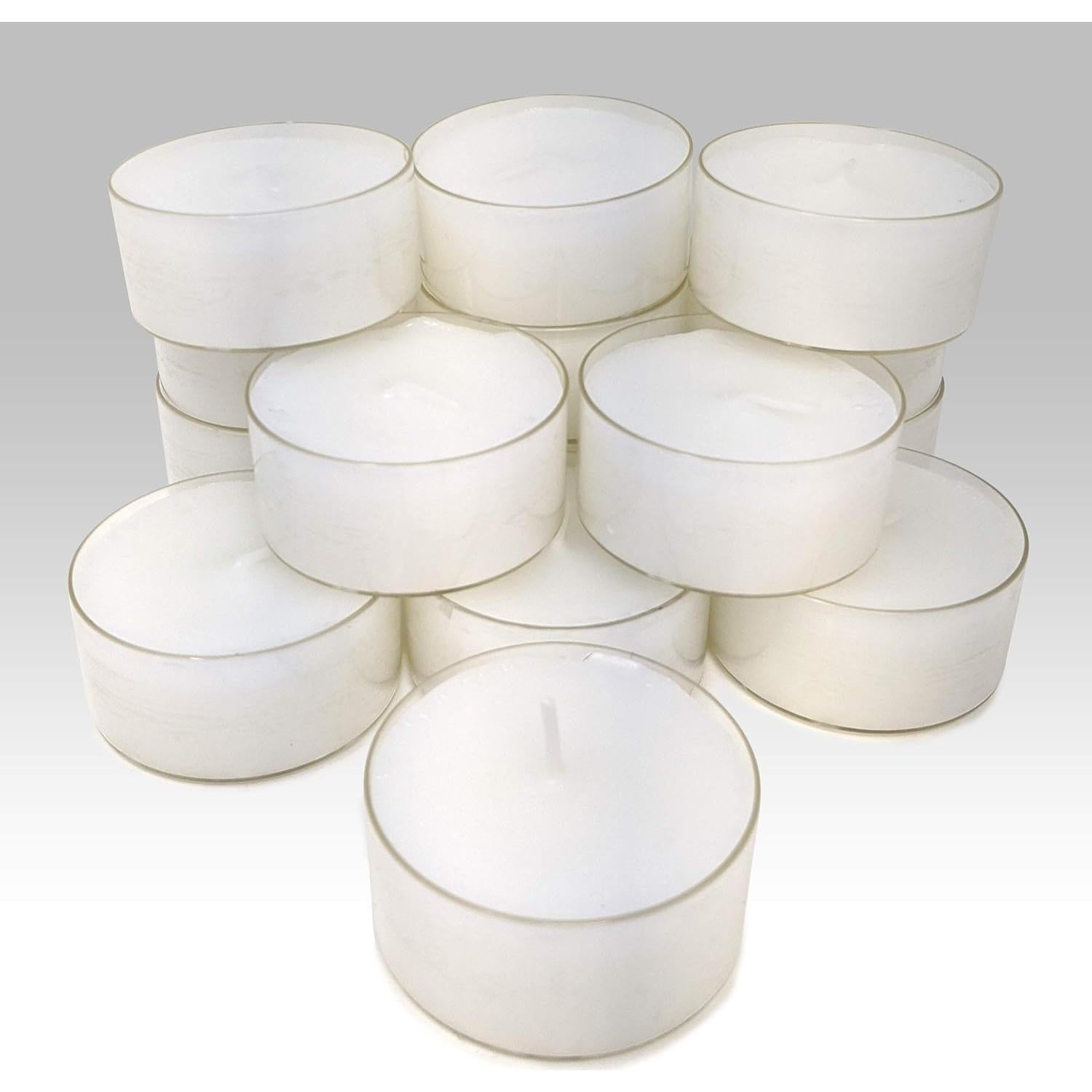 Velas de té blancas Ner Mitzvah - Paquete de 16 - 10 horas