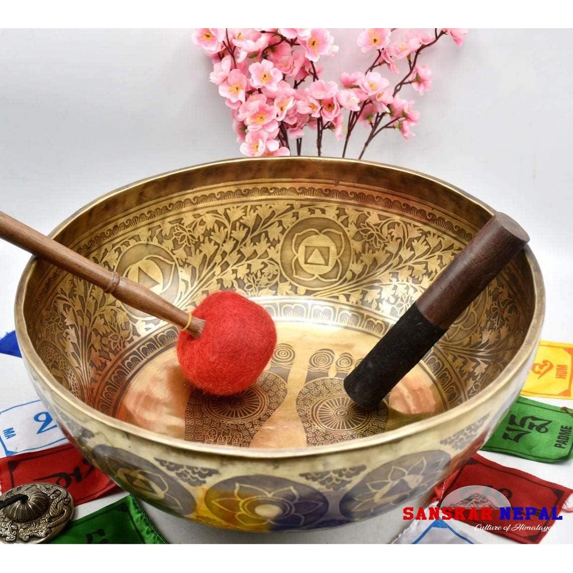 Tazón Cantante Grande SANSKAR NEPAL 40.64 cm Buda Grabado