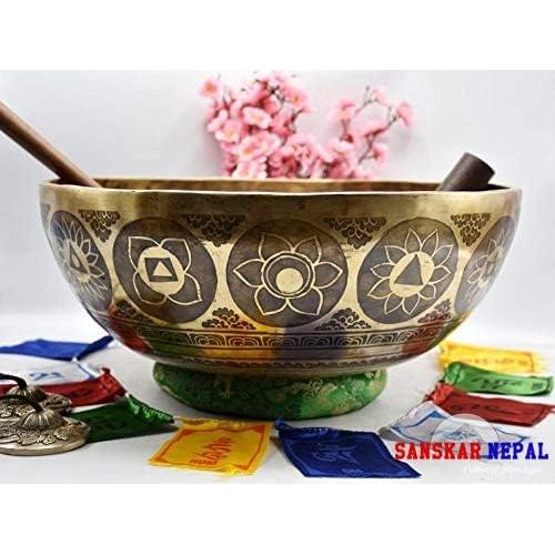 Tazón Cantante Grande SANSKAR NEPAL 40.64 cm Buda Grabado