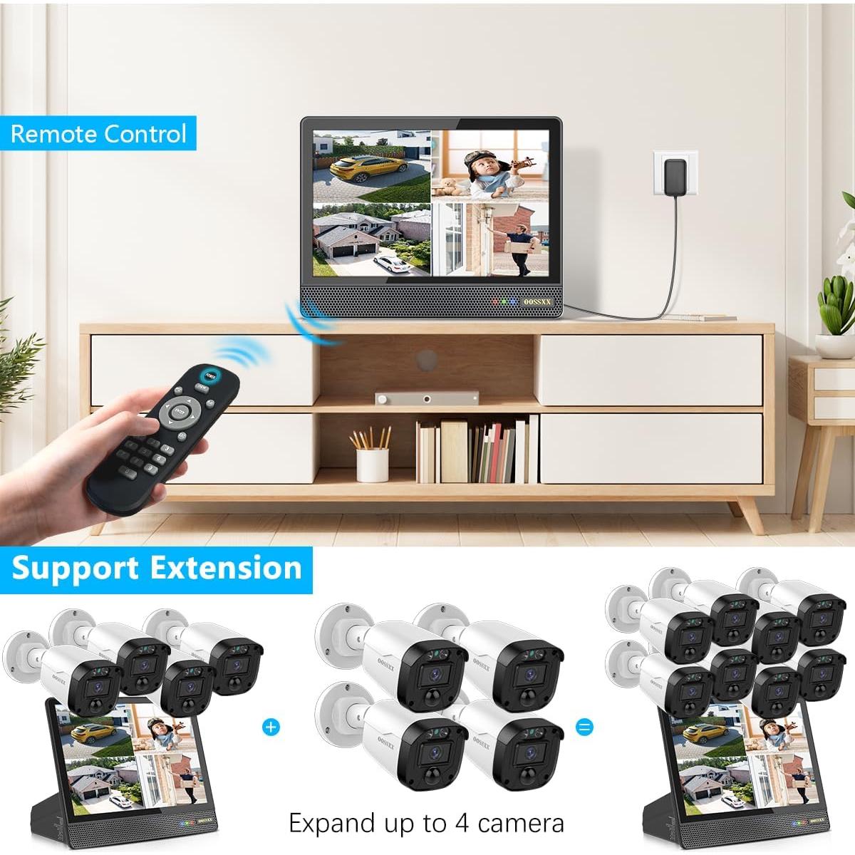 Sistema de Cámara de Seguridad OOSSXX 5MP Full HD con Monitor 10"