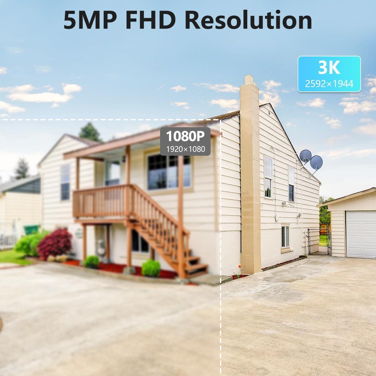 Sistema de Cámara de Seguridad OOSSXX 5MP Full HD con Monitor 10"