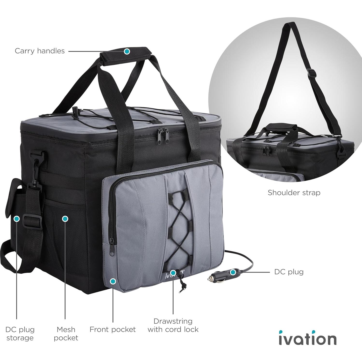 Bolsa Enfriador Eléctrico Ivation 18L Termoeléctrico Gris