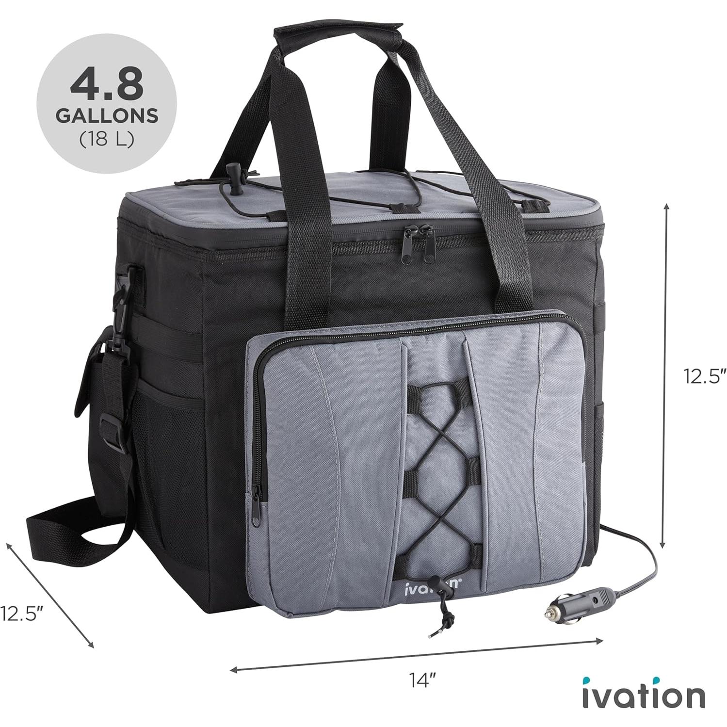 Bolsa Enfriador Eléctrico Ivation 18L Termoeléctrico Gris