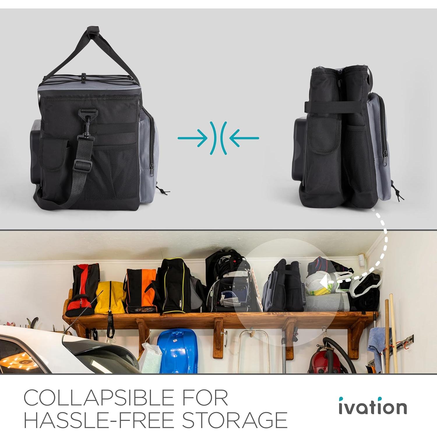 Bolsa Enfriador Eléctrico Ivation 18L Termoeléctrico Gris