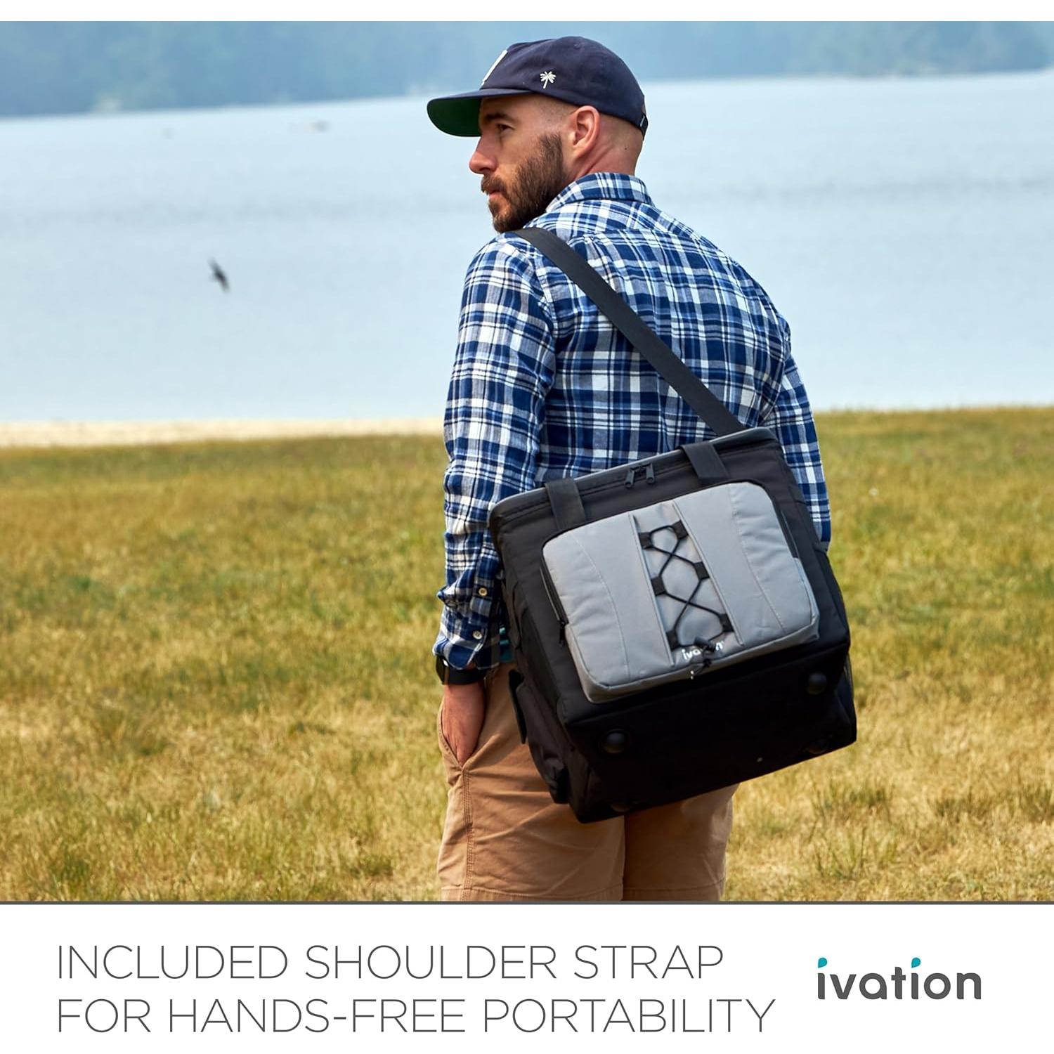 Bolsa Enfriador Eléctrico Ivation 18L Termoeléctrico Gris