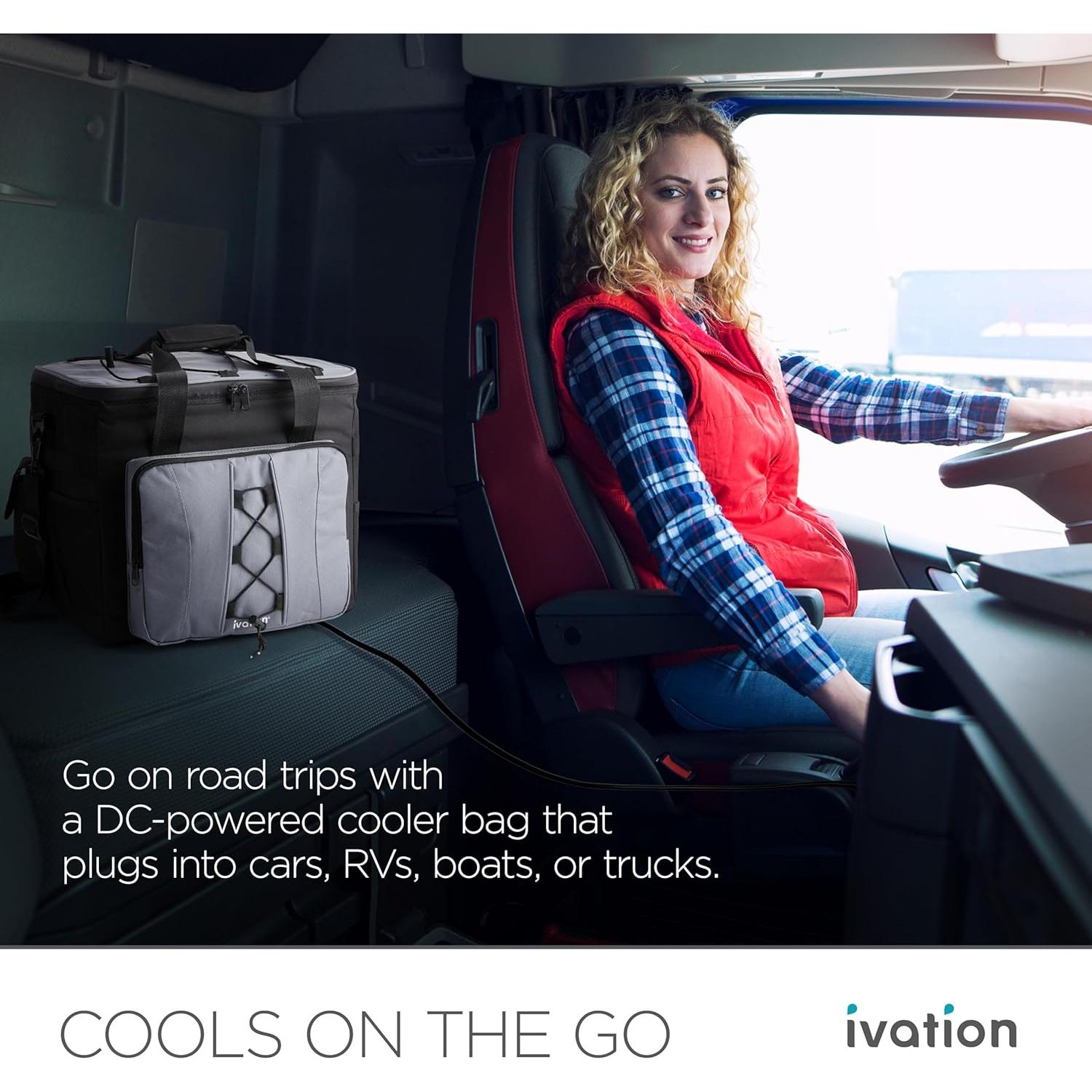 Bolsa Enfriador Eléctrico Ivation 18L Termoeléctrico Gris