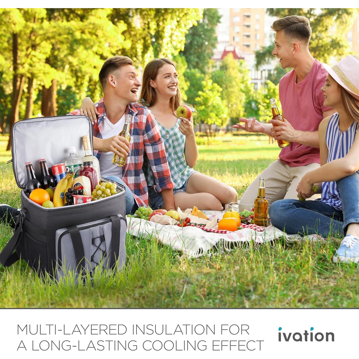 Bolsa Enfriador Eléctrico Ivation 18L Termoeléctrico Gris