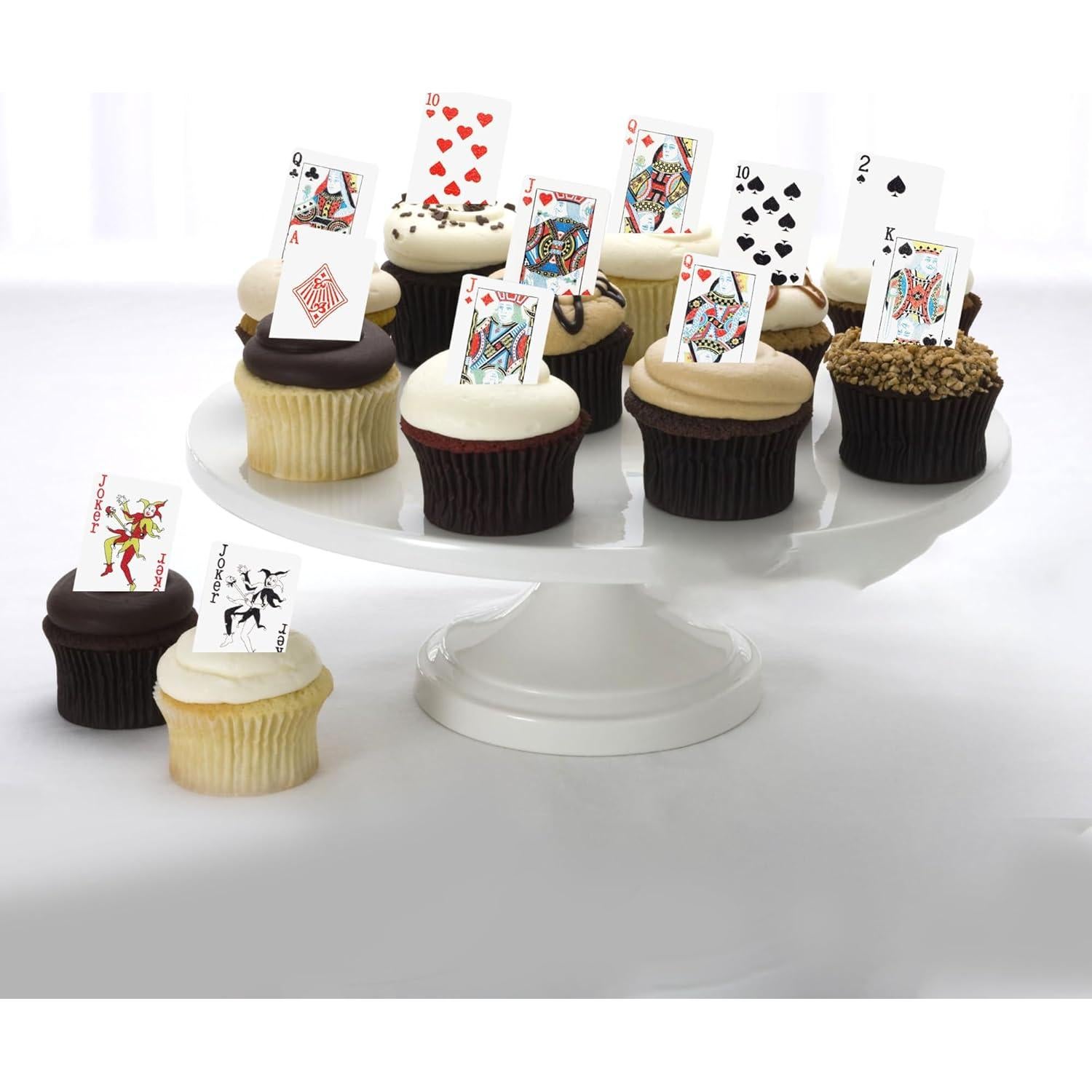 52 Decoraciones Comestibles para Cupcakes de Póker Rsstarxi