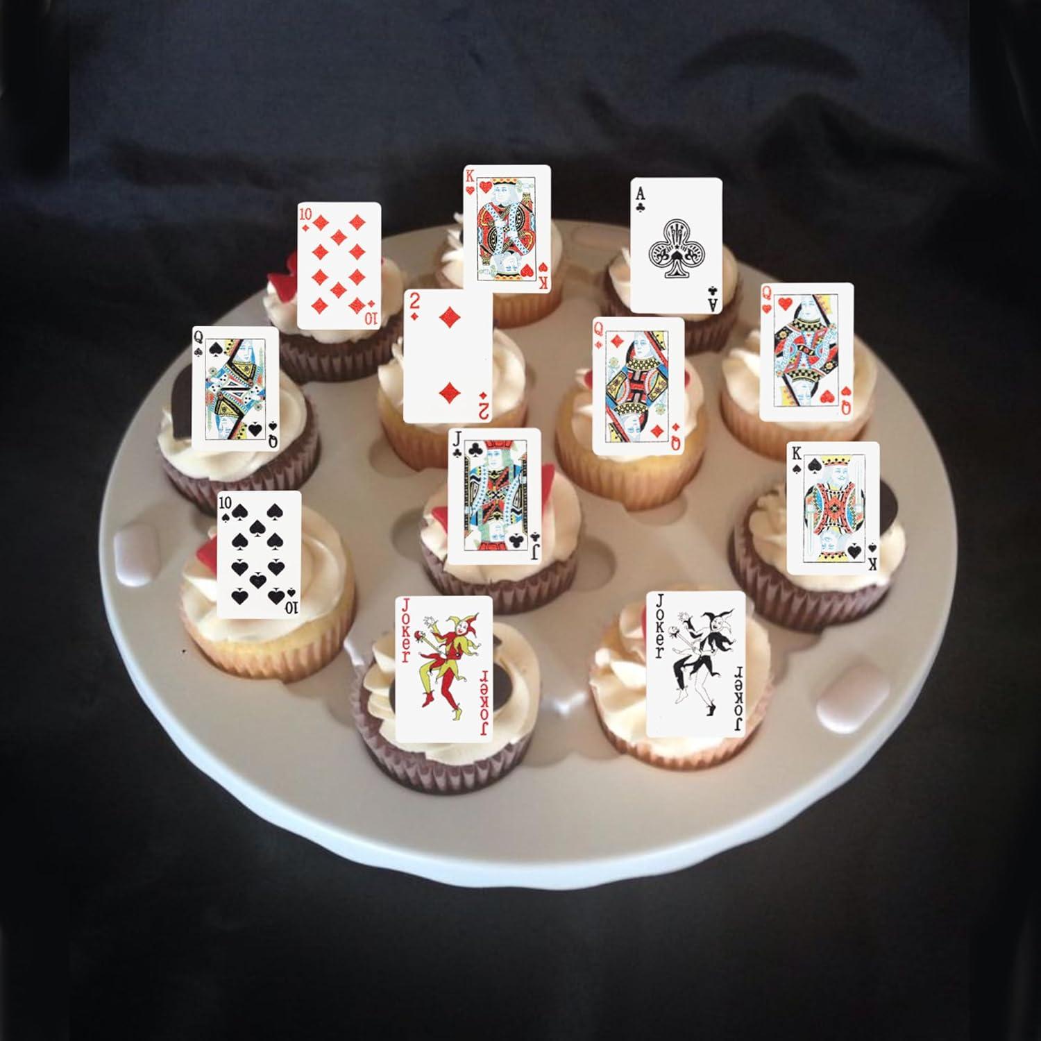 52 Decoraciones Comestibles para Cupcakes de Póker Rsstarxi