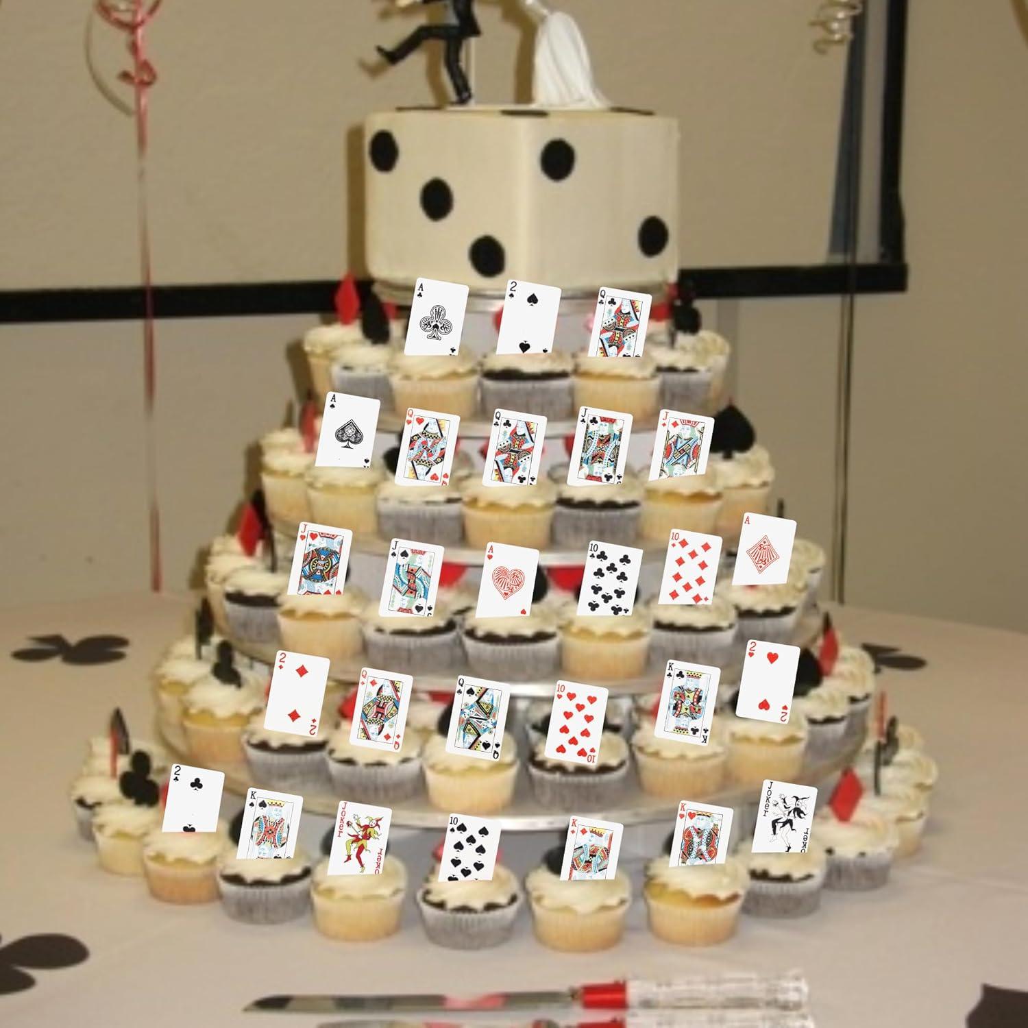 52 Decoraciones Comestibles para Cupcakes de Póker Rsstarxi