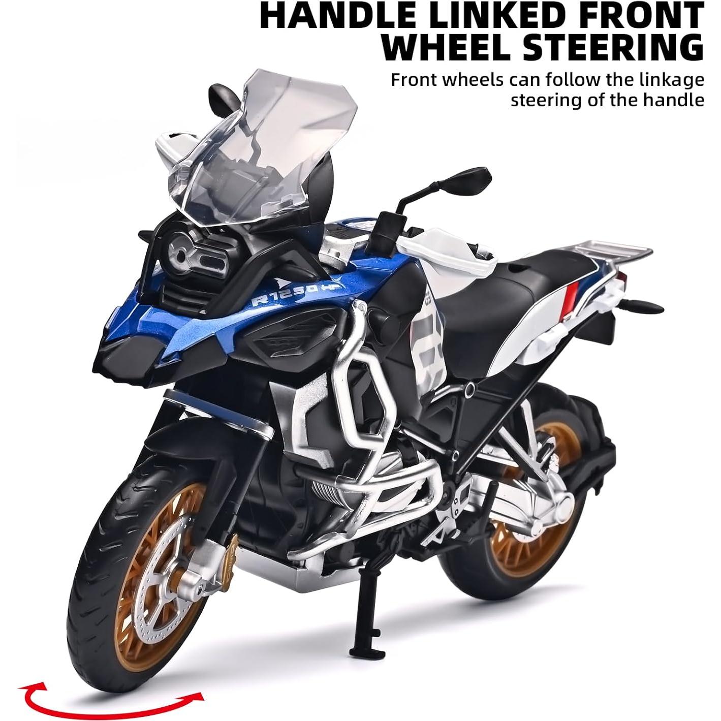 Motocicleta Diecast RZAPE 1:12 Azul para Niños 3-5 Años