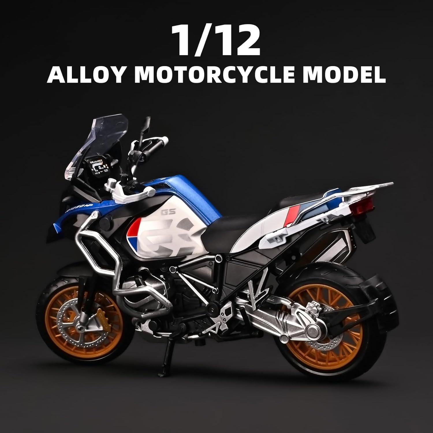 Motocicleta Diecast RZAPE 1:12 Azul para Niños 3-5 Años