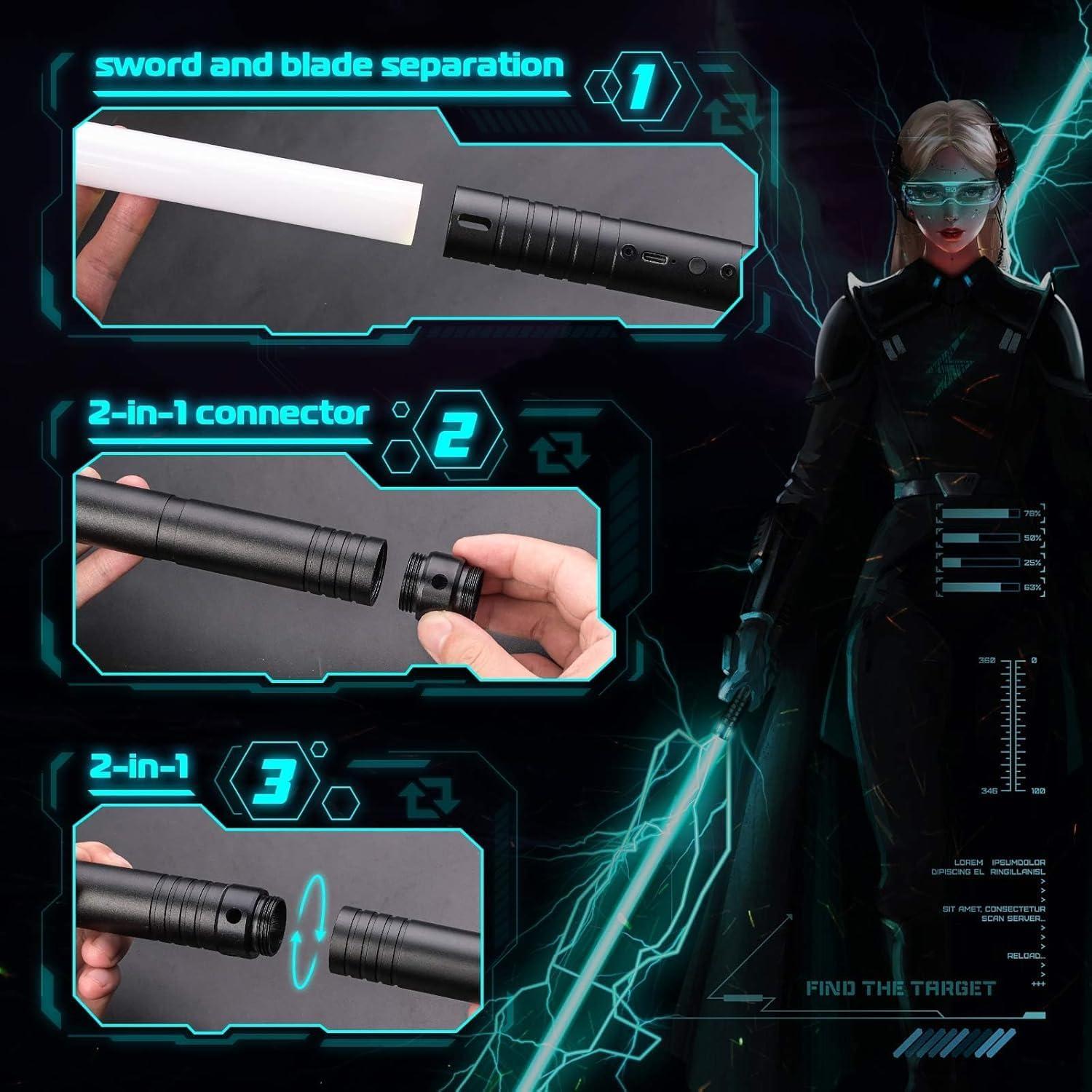 Sable de Luz RGB MozkeTo19 23" 15 Colores 4 Modos Recargable