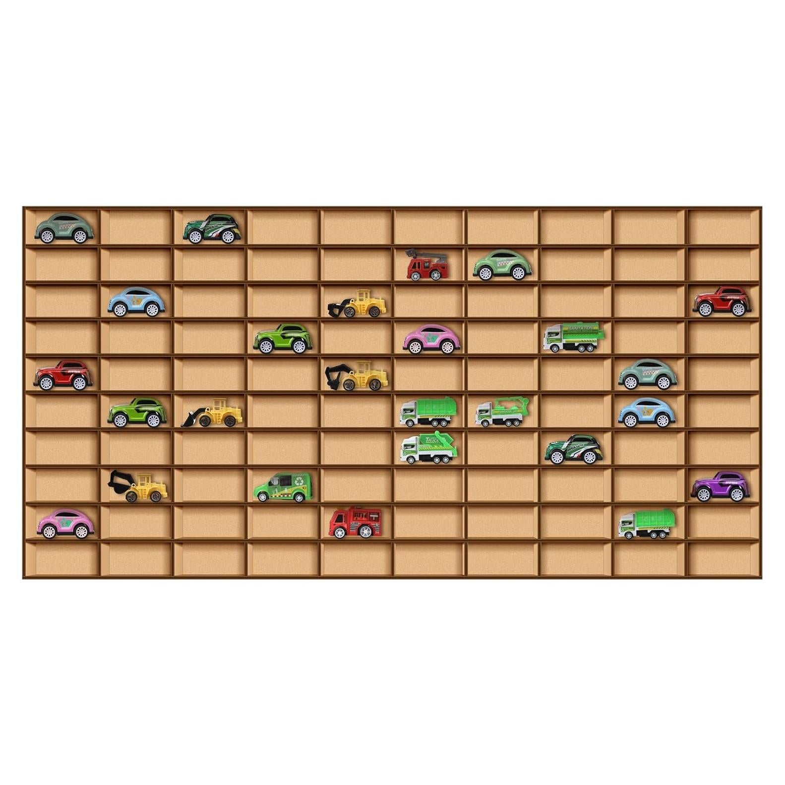 Estante de Madera Menkxi para 110 Autos de Juguete Montado en Pared
