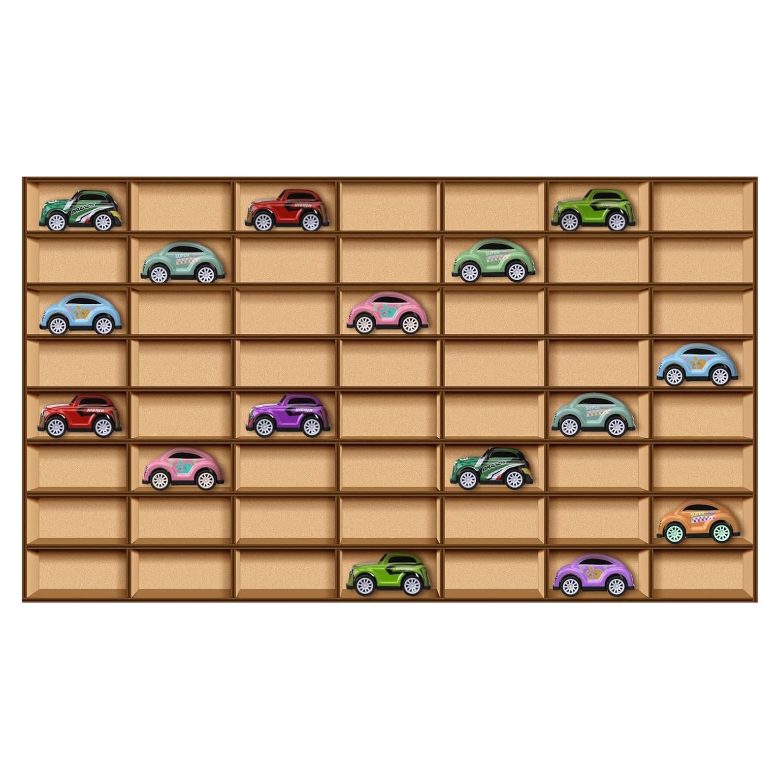 Estante de Madera Menkxi para 56 Autos de Juguete 62.5x35 cm