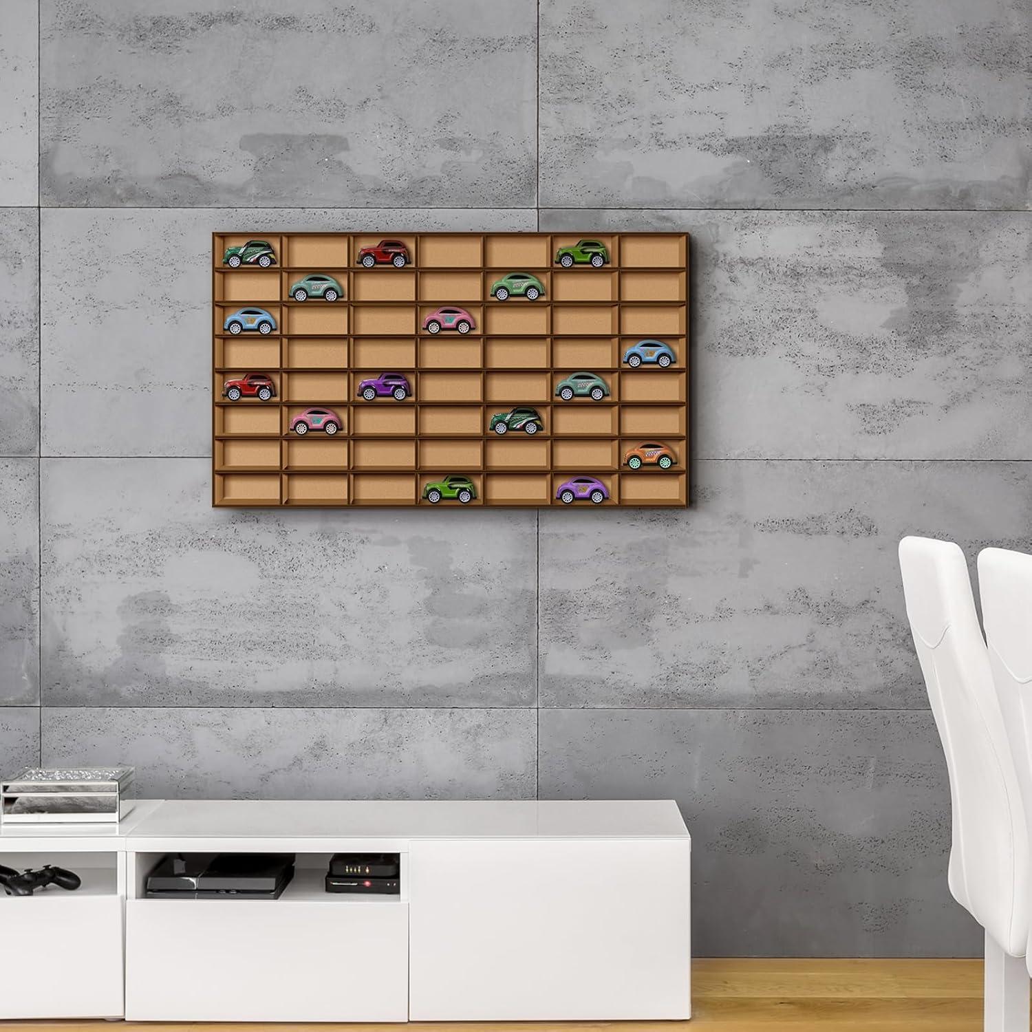 Estante de Madera Menkxi para 56 Autos de Juguete 62.5x35 cm