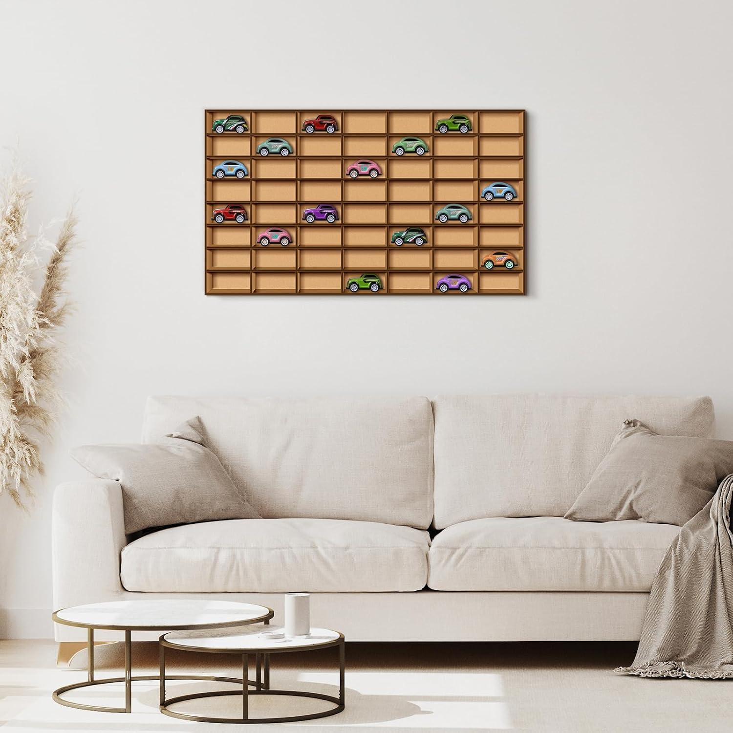 Estante de Madera Menkxi para 56 Autos de Juguete 62.5x35 cm