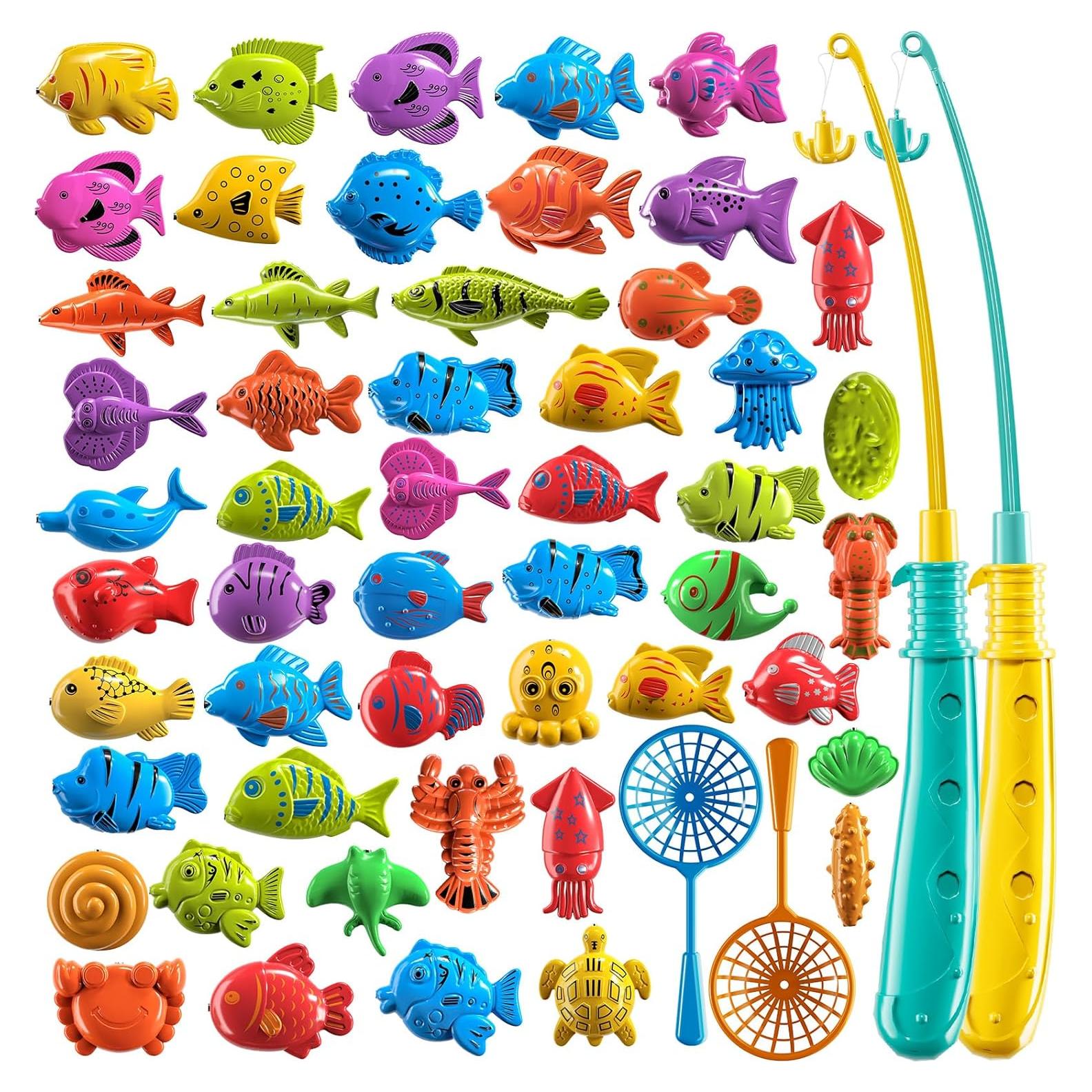 Juego de Pesca Magnética JUKUDAHU 51 Piezas para Niños 3-8 Años