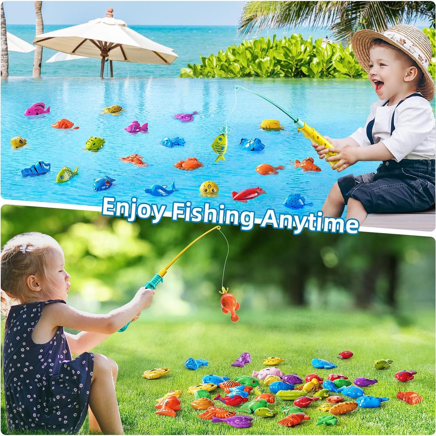Juego de Pesca Magnética JUKUDAHU 51 Piezas para Niños 3-8 Años