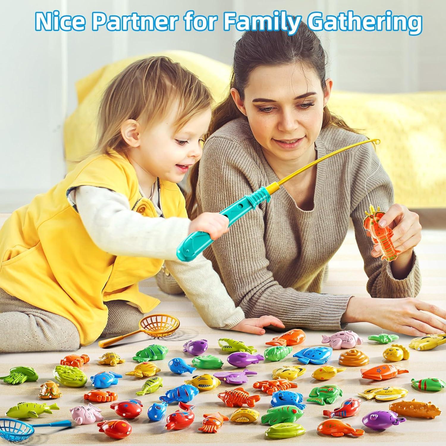 Juego de Pesca Magnética JUKUDAHU 51 Piezas para Niños 3-8 Años