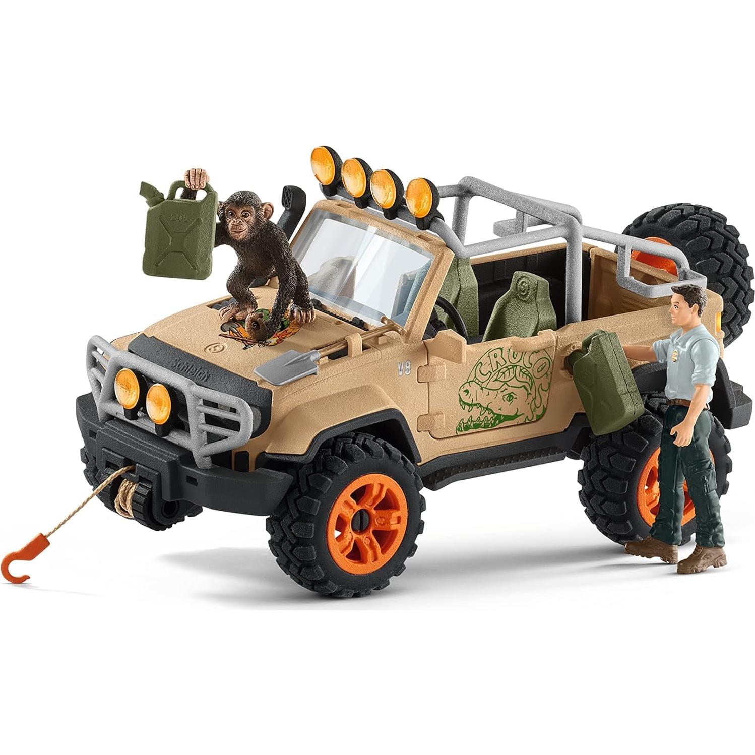 Set de Juego Schleich Chimpancé y Jeep Aventura 16 Piezas