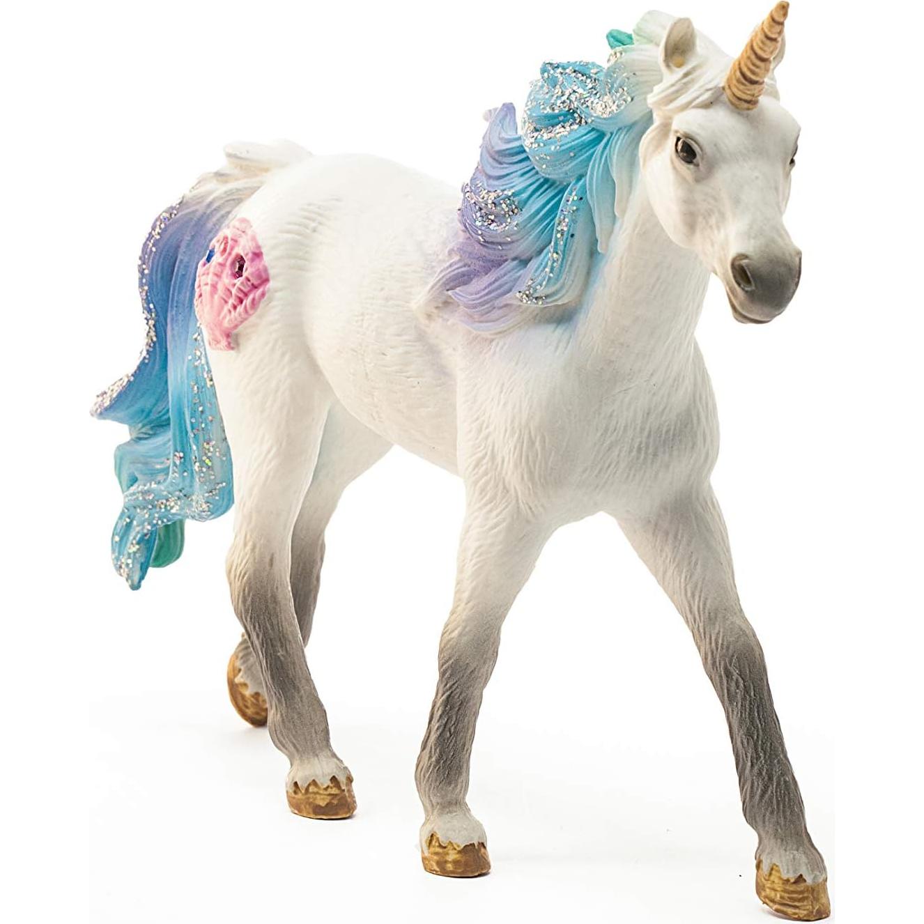 Caballo Unicornio Marino Schleich con Gemas Azul y Púrpura