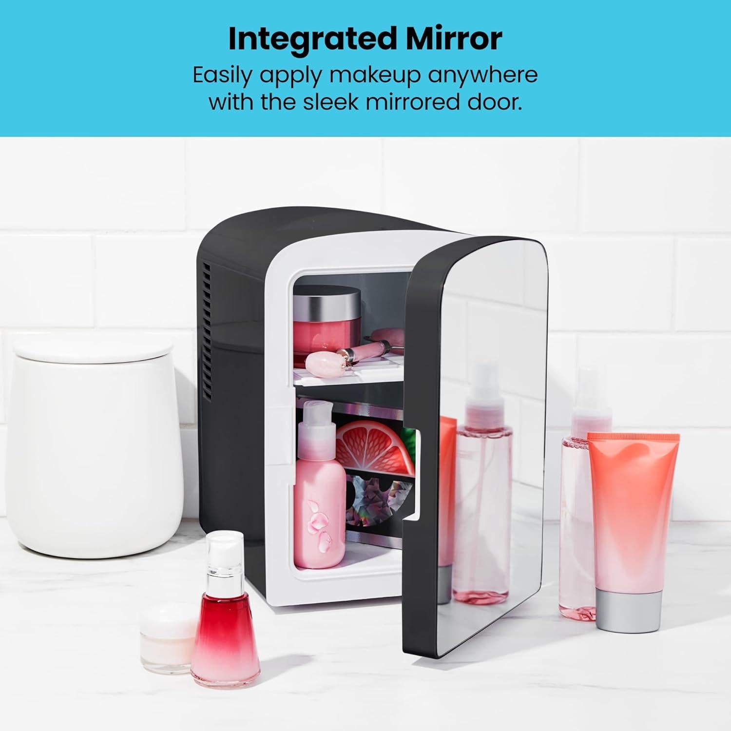 Nevera Personal Chefman Espejada 4L Portátil para Belleza